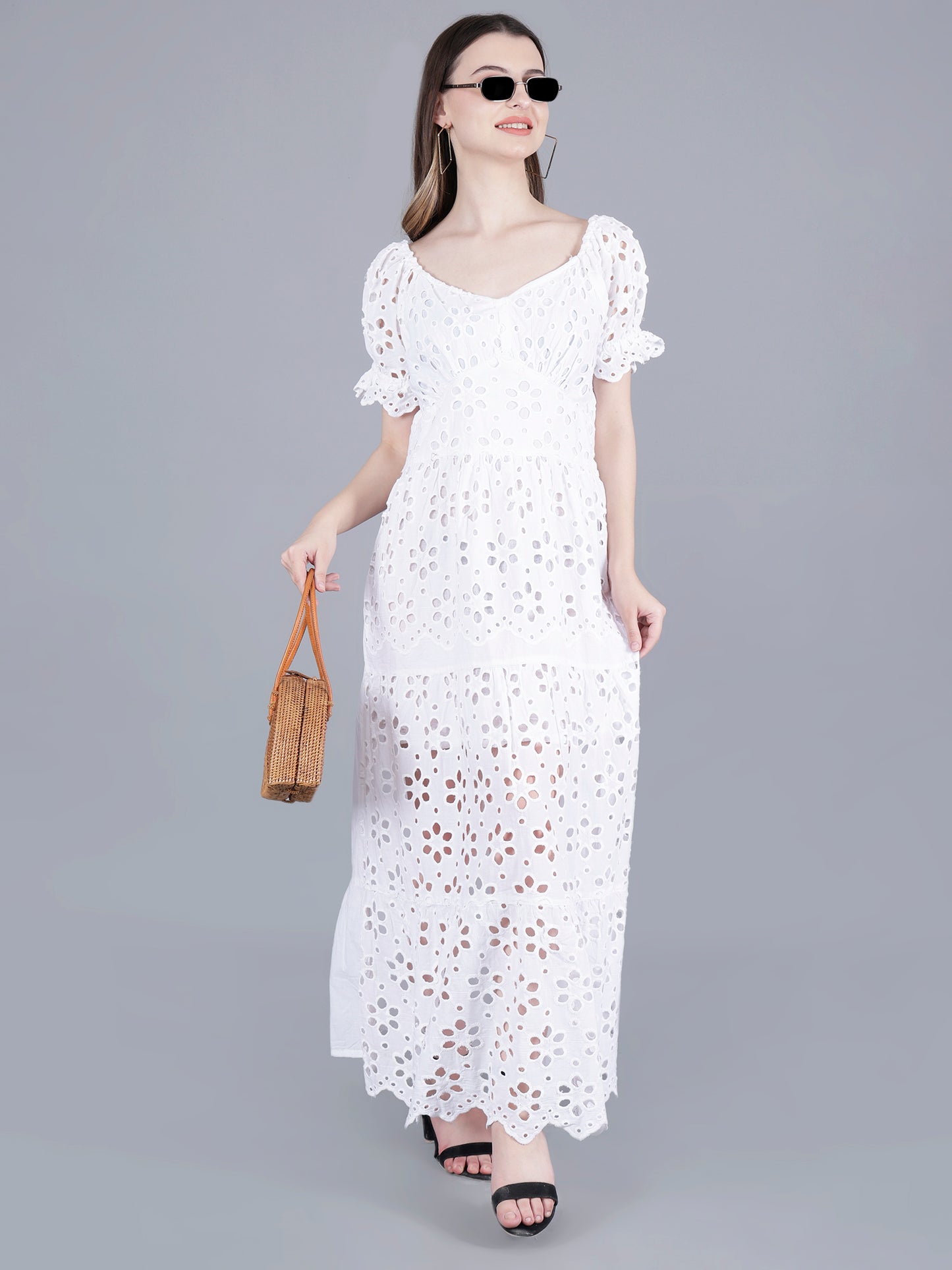 Long Flare Lace Dress