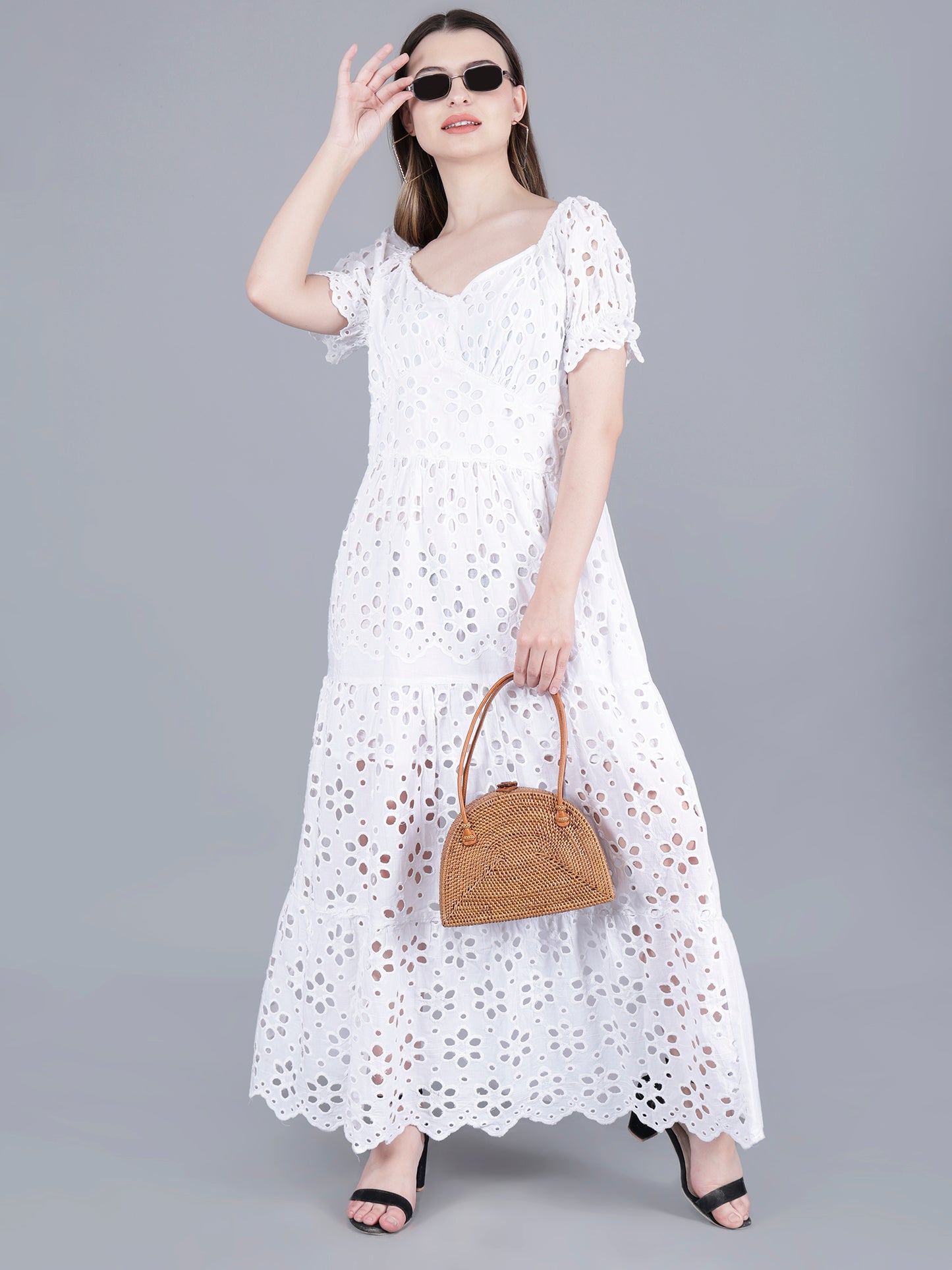 Long Flare Lace Dress