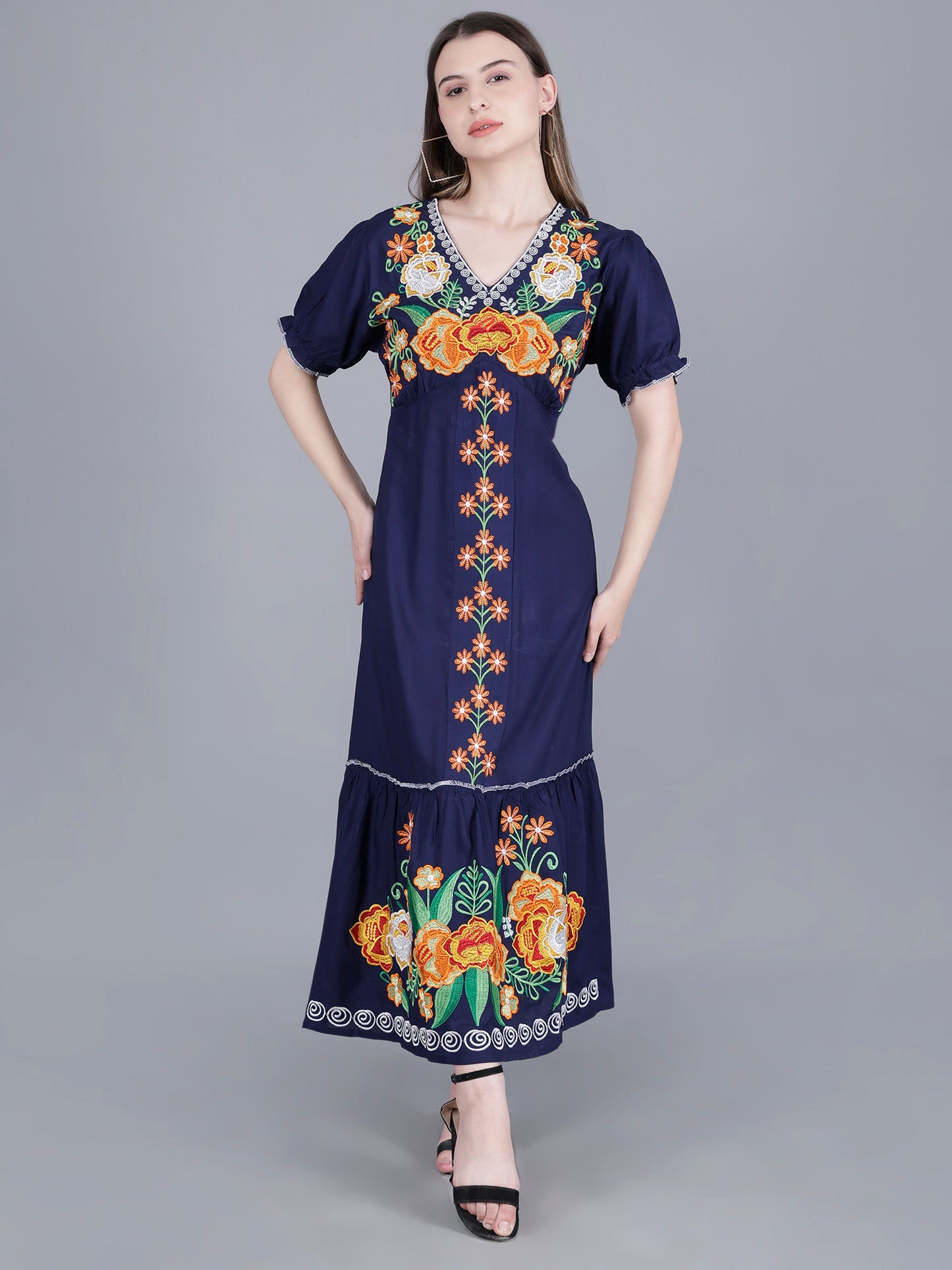 Embroidered Long Dress