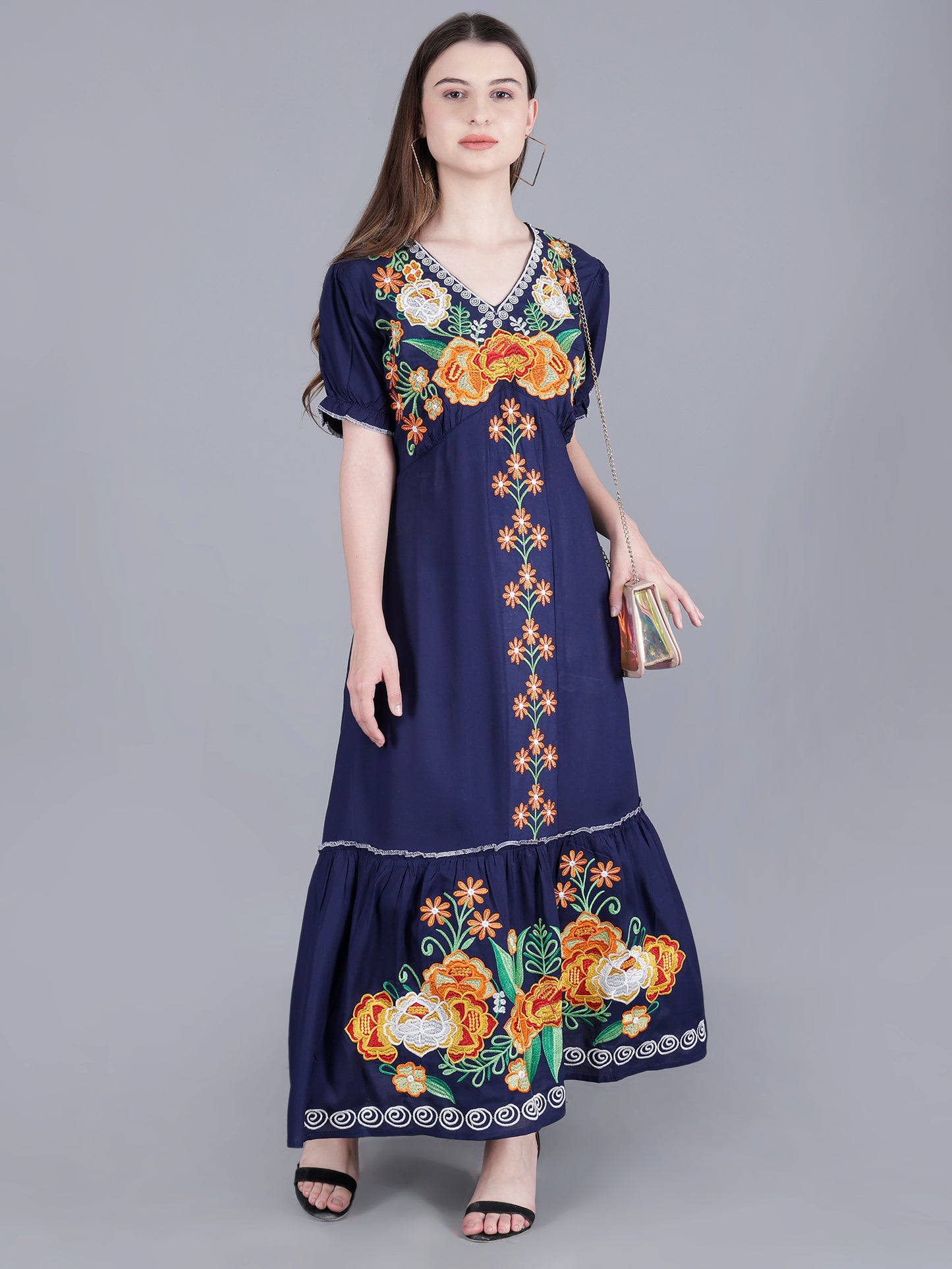 Embroidered Long Dress