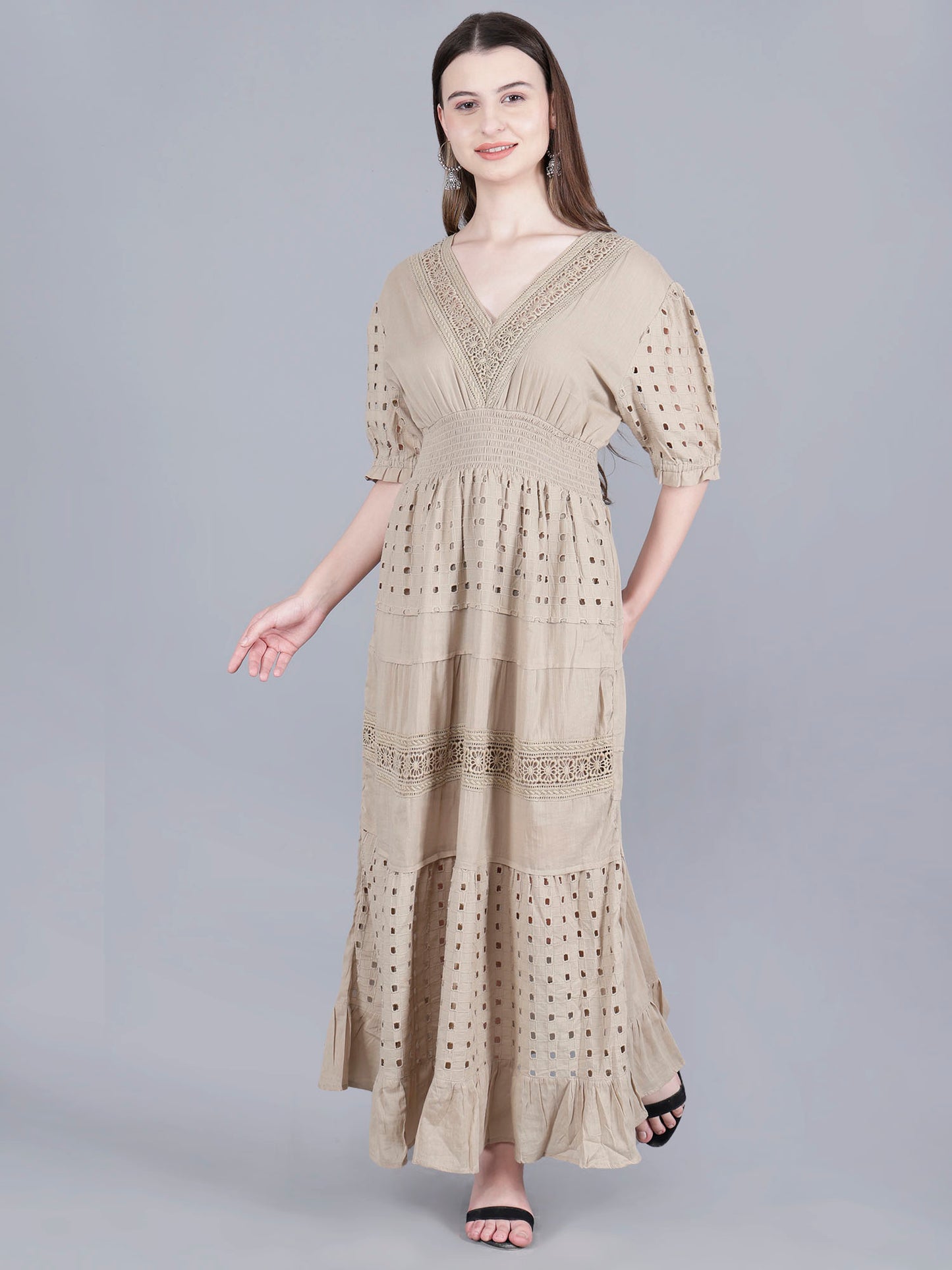 Long Schiffli Dress
