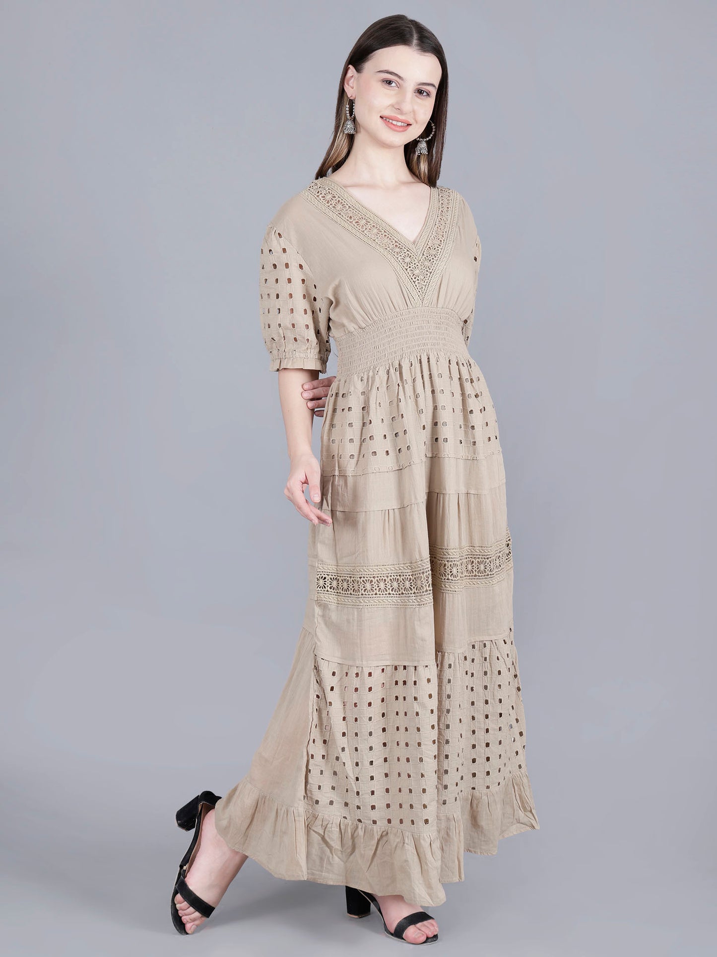 Long Schiffli Dress