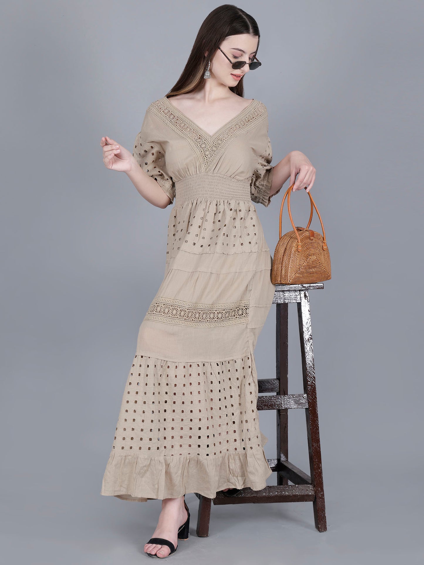 Long Schiffli Dress