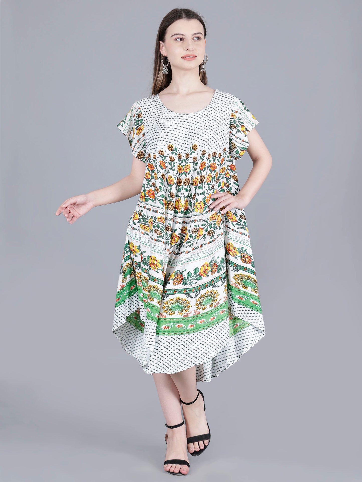 Printed Midi Dress