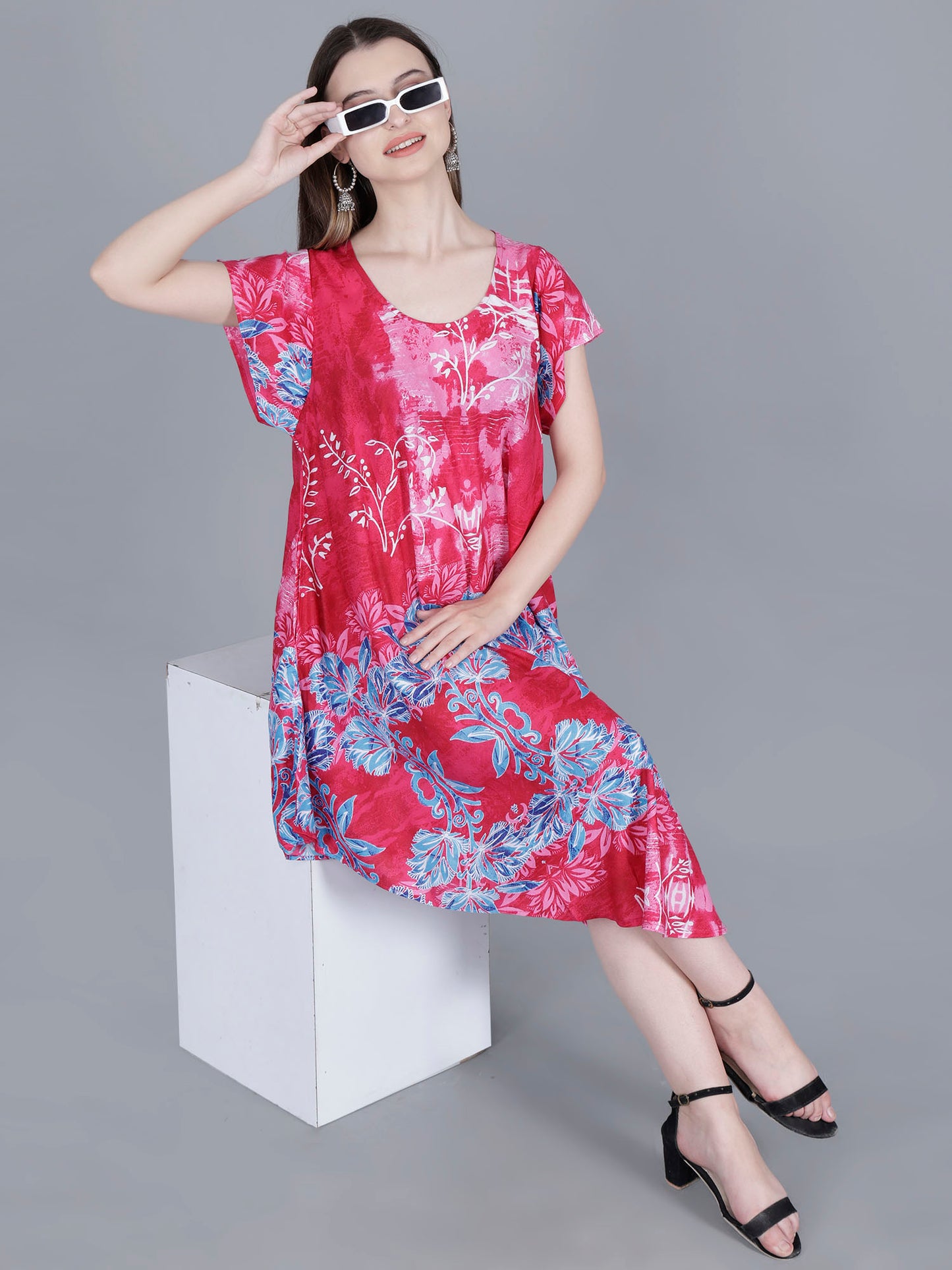 Printed Midi Dress