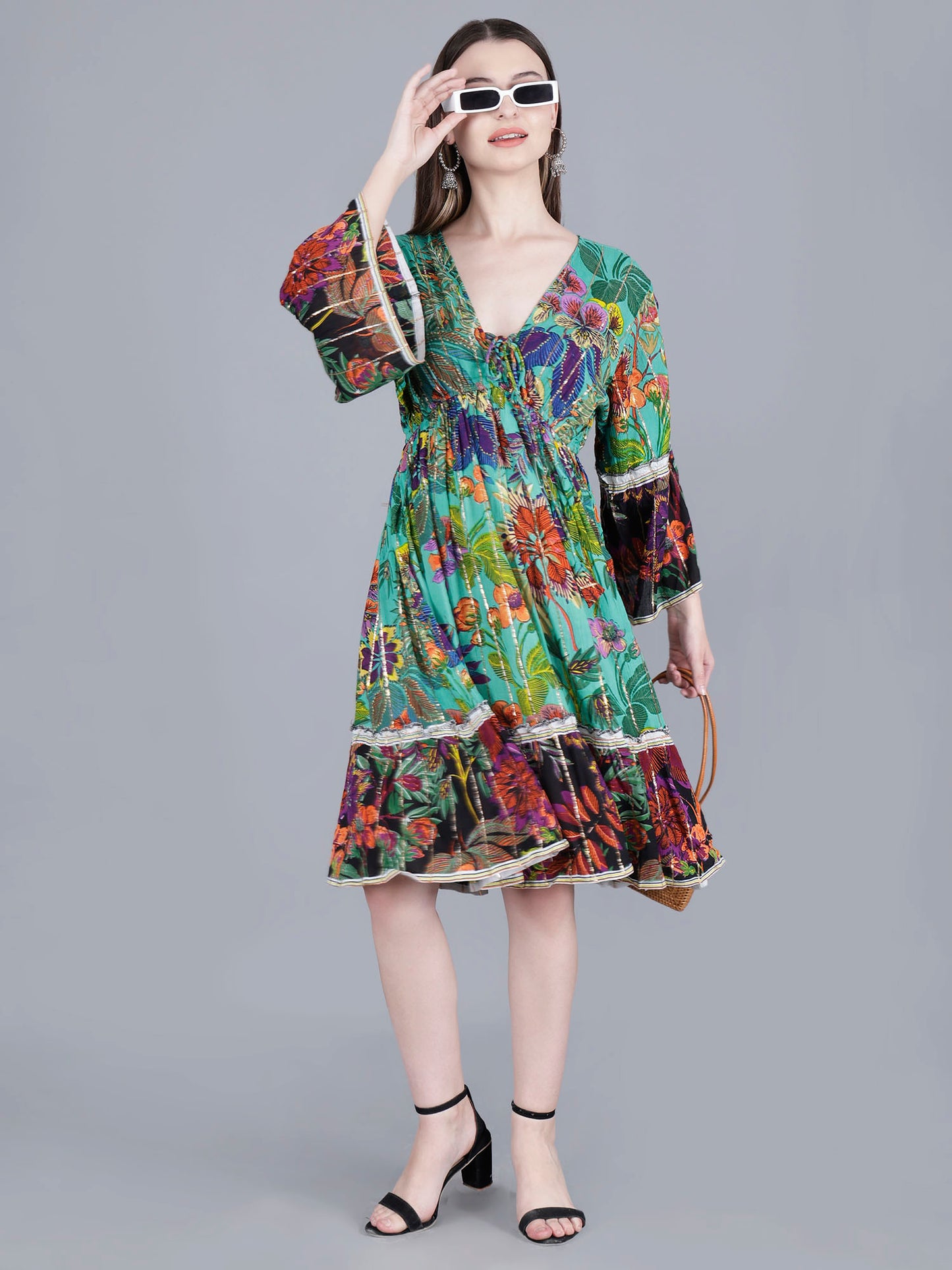 Printed Midi Dress