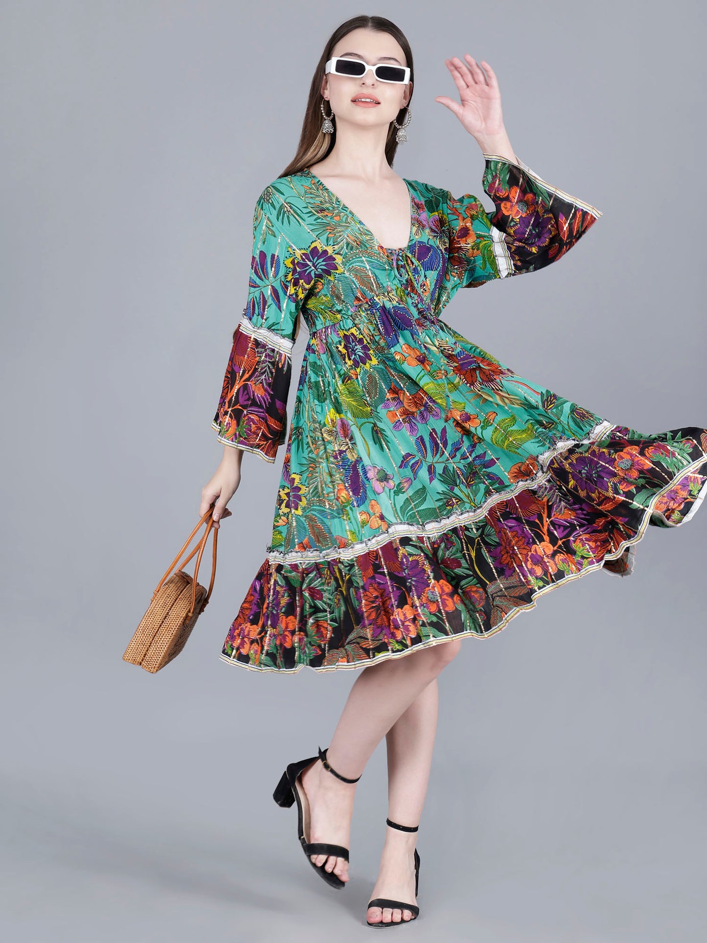 Printed Midi Dress
