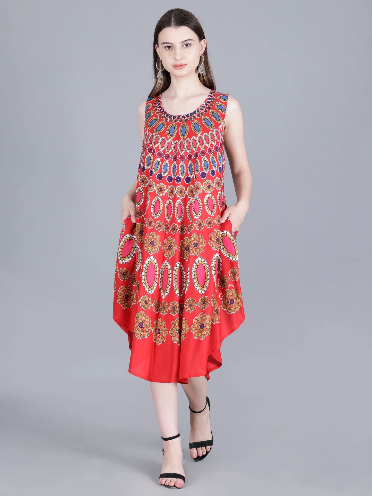 Printed Midi Dress
