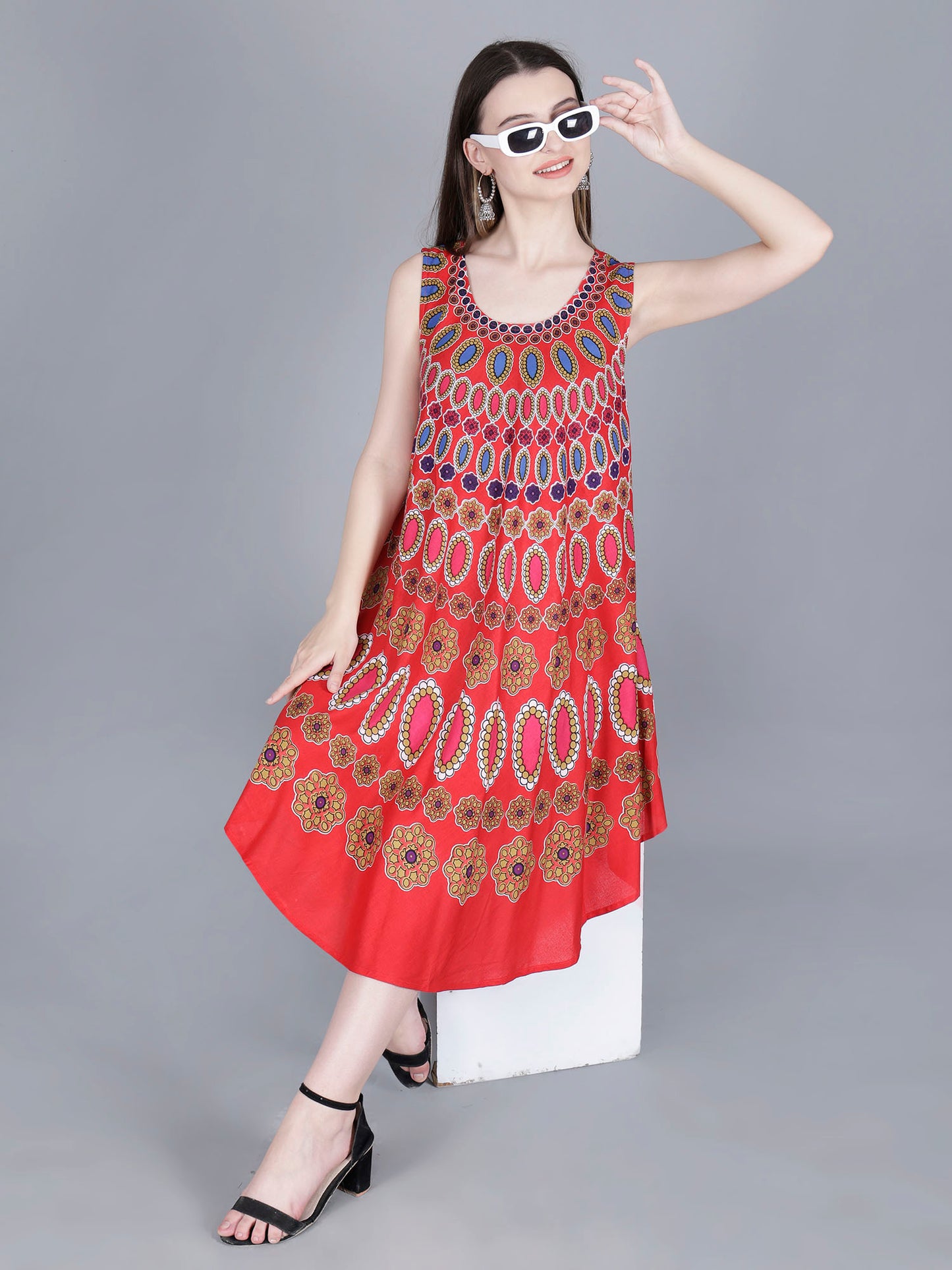 Printed Midi Dress