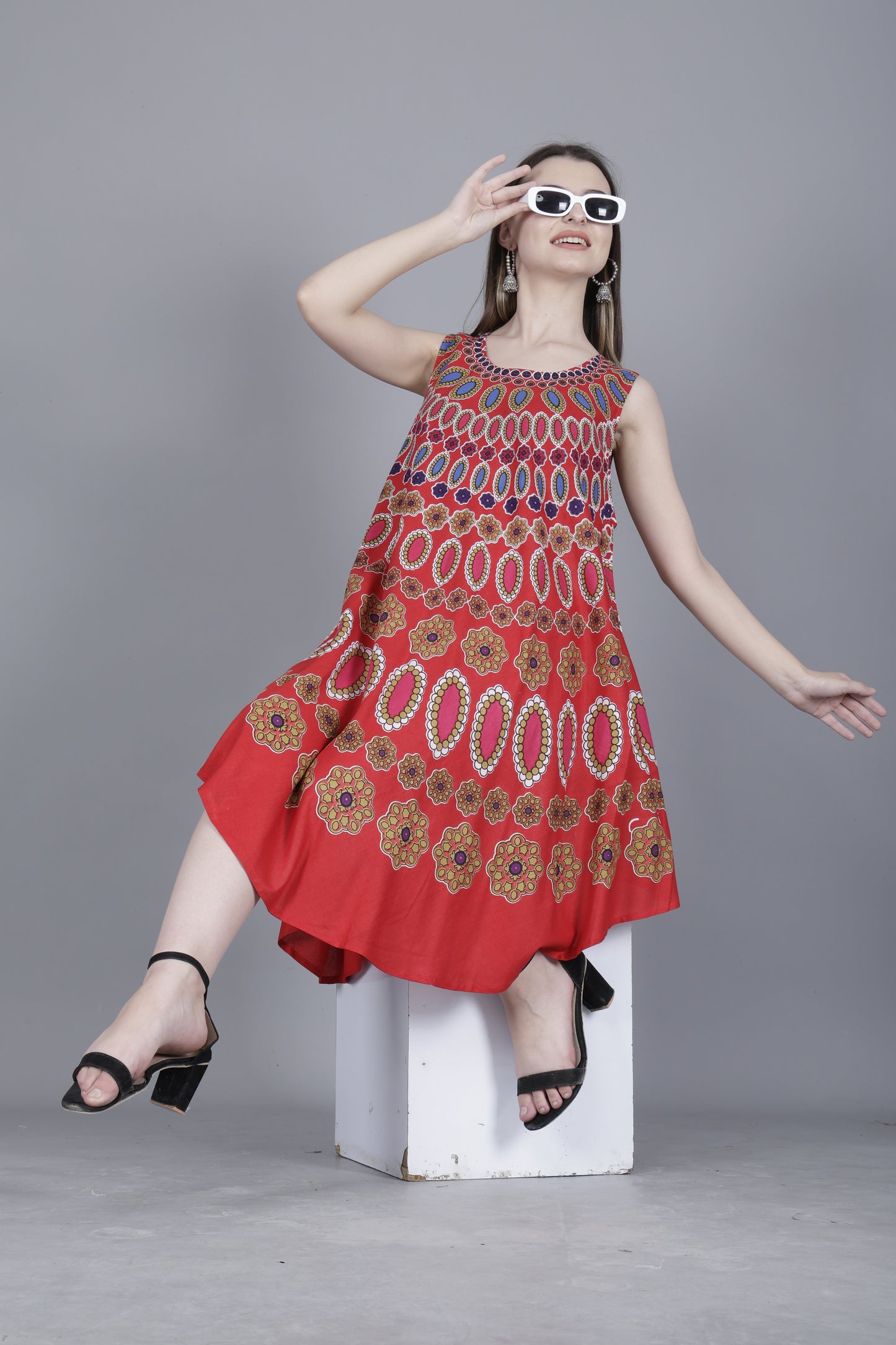 Printed Midi Dress