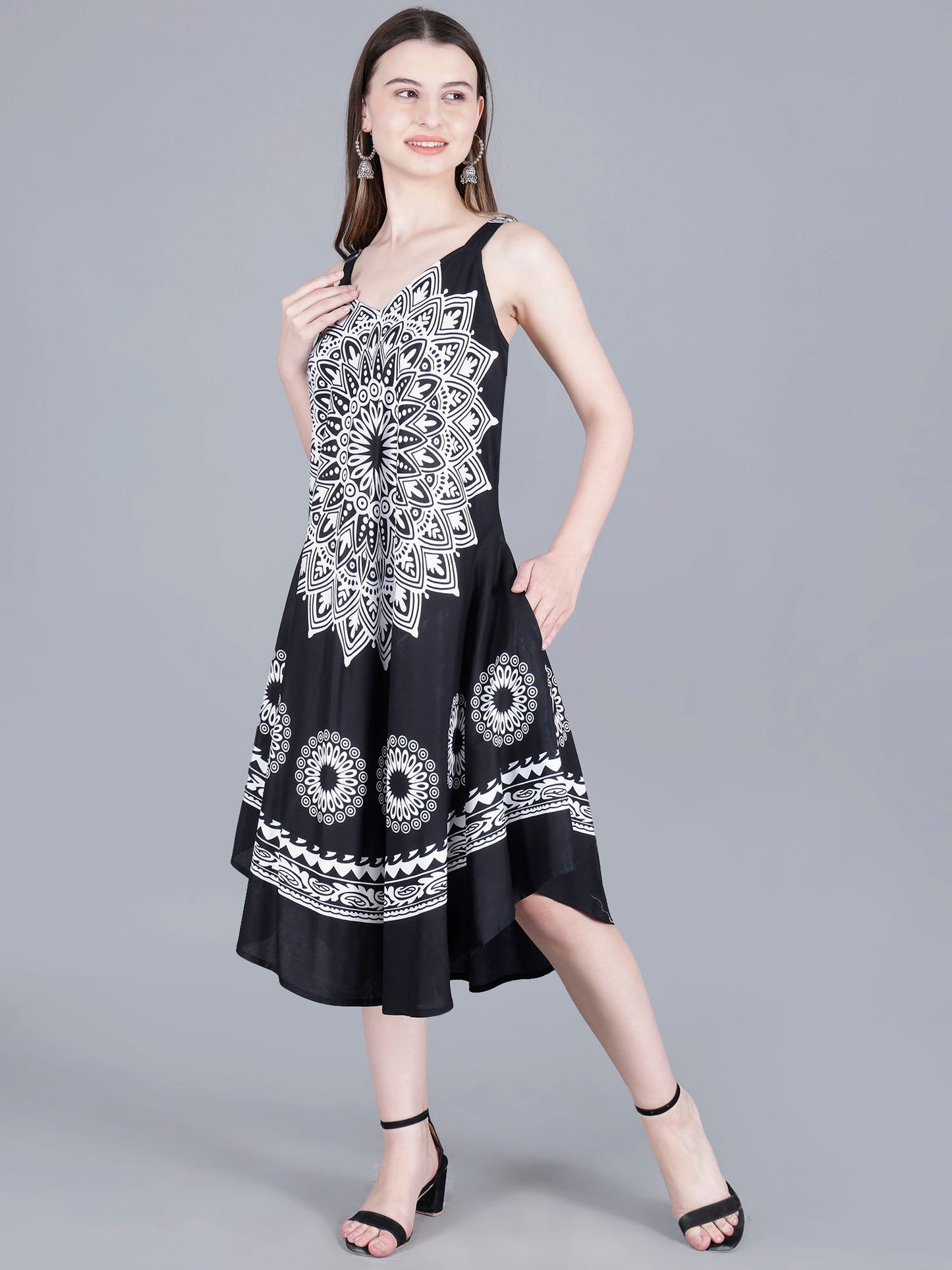Printed Midi Dress