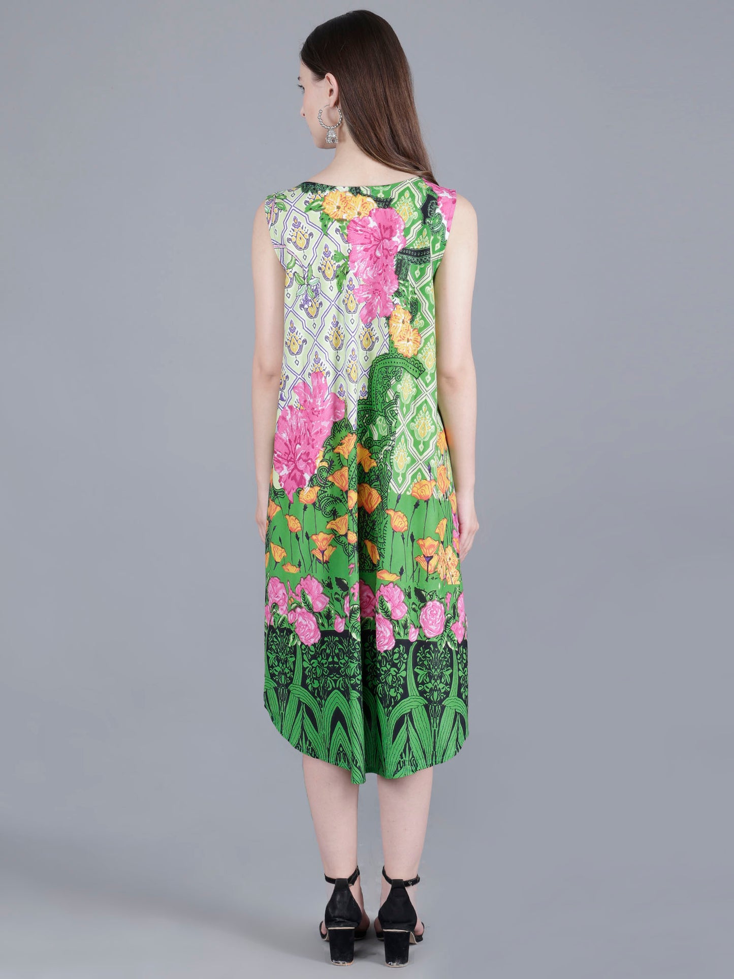 Printed Green Bata Dress