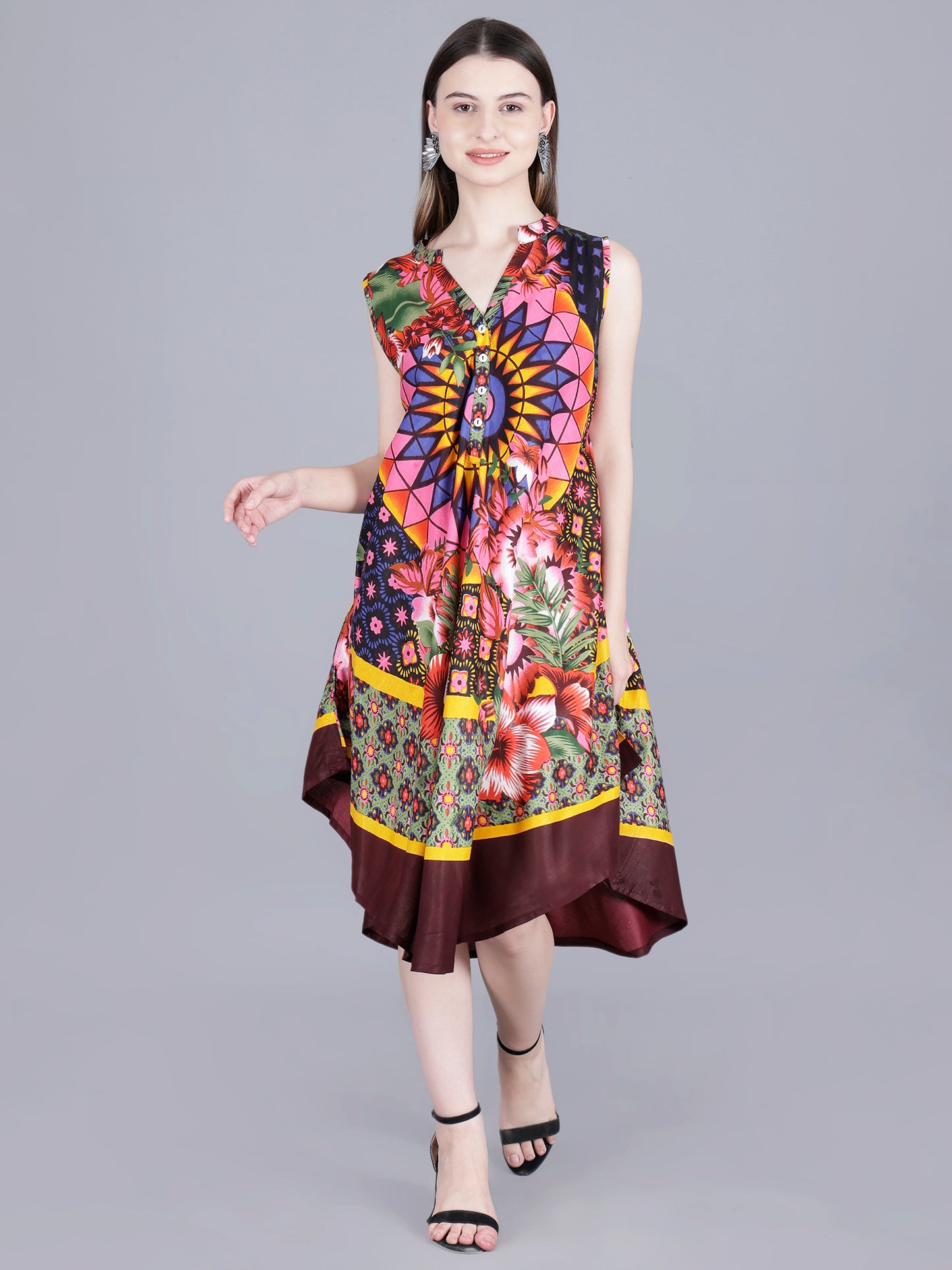 Printed Midi Dress