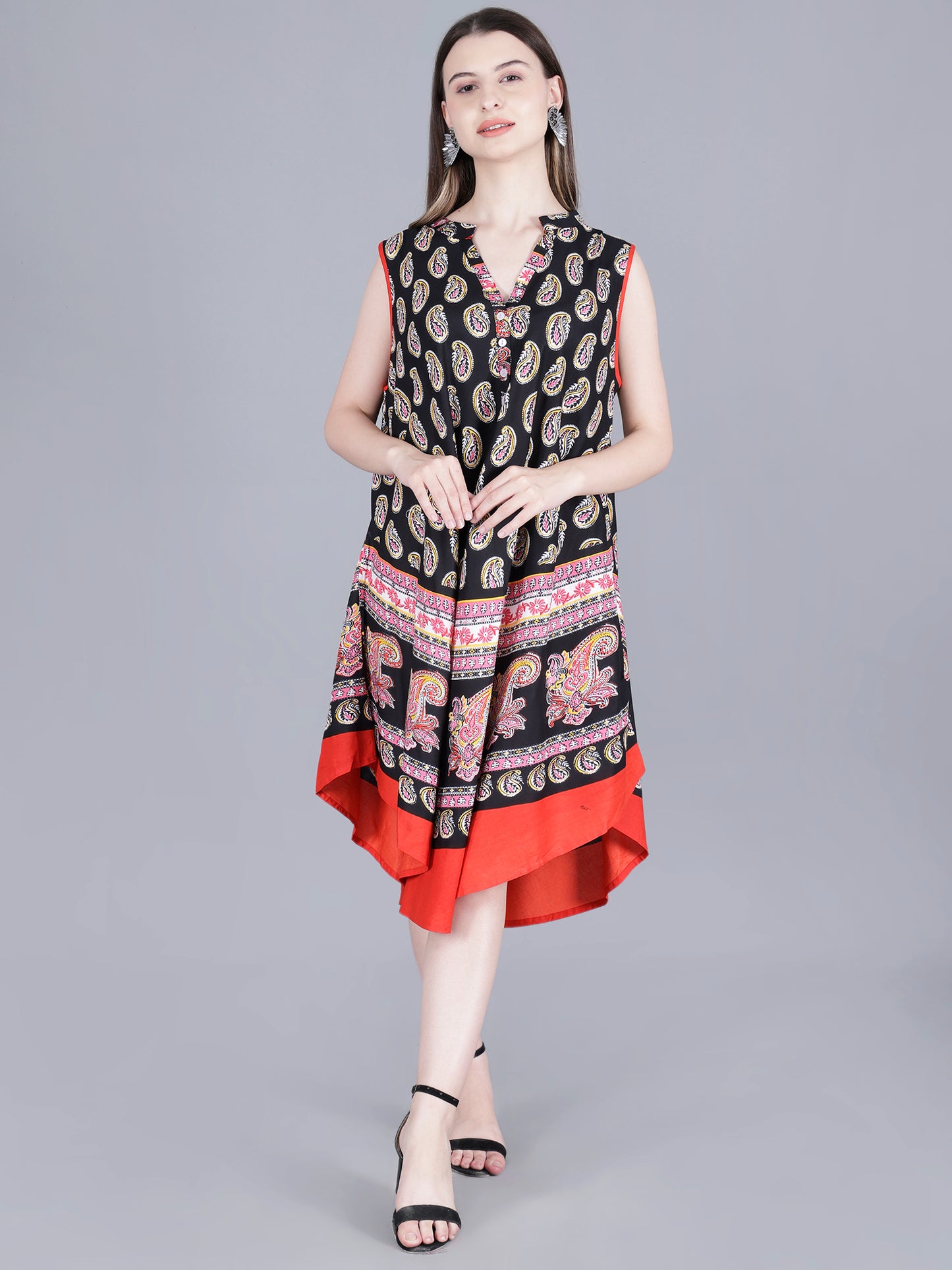 Printed Midi Dress