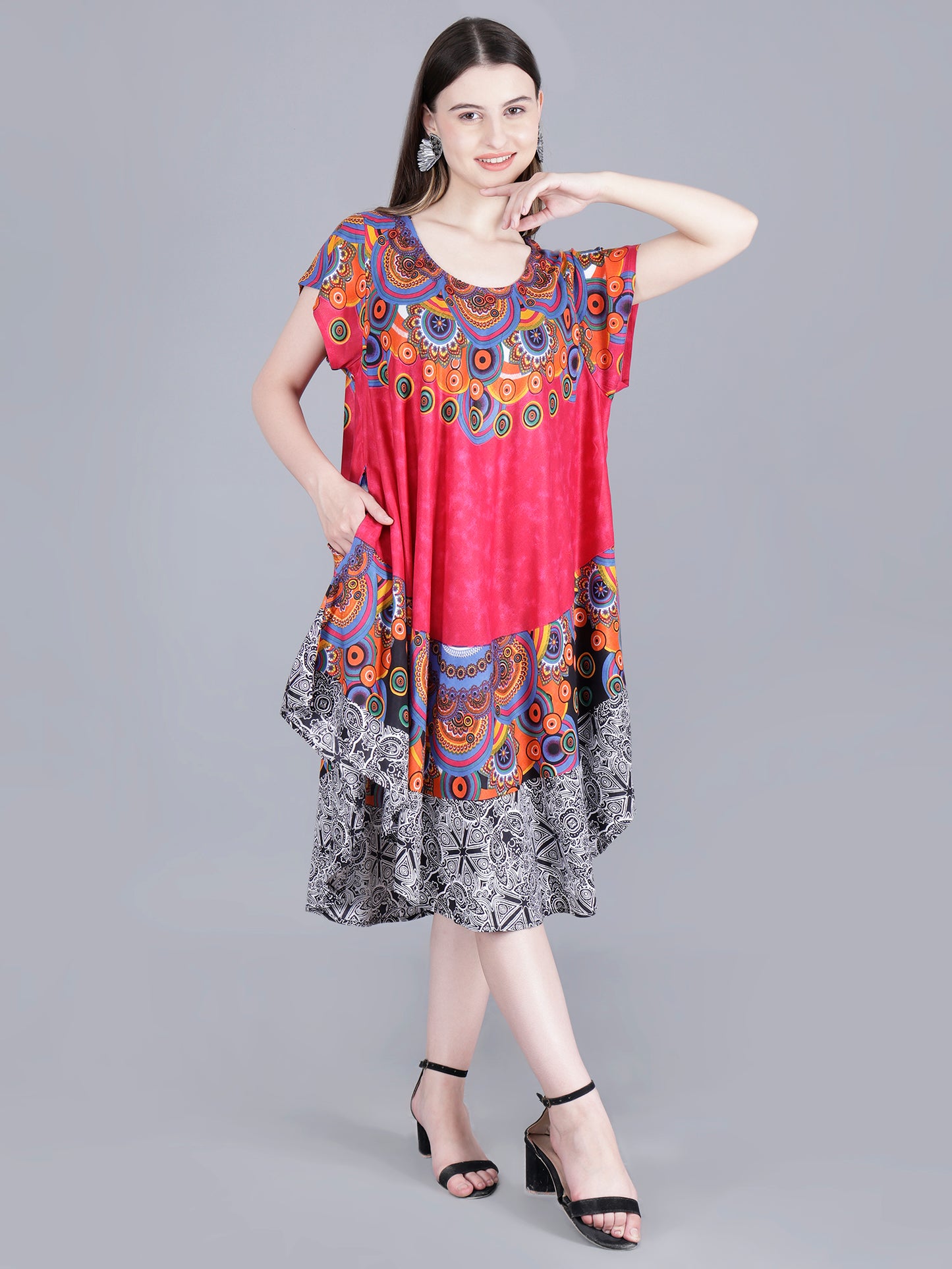 Printed Midi Dress