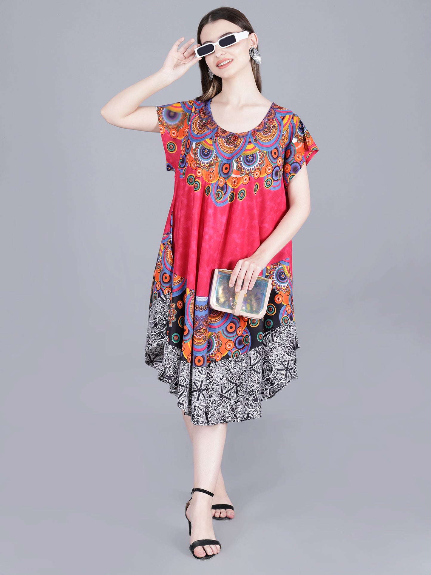 Printed Midi Dress