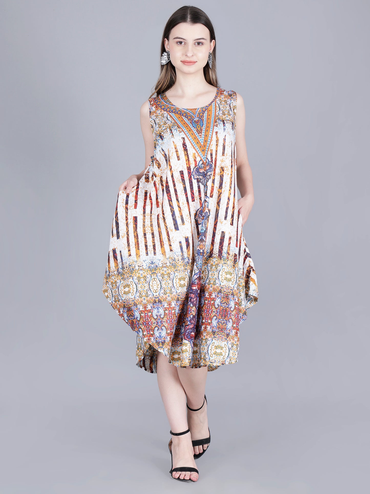 Printed Midi Dress
