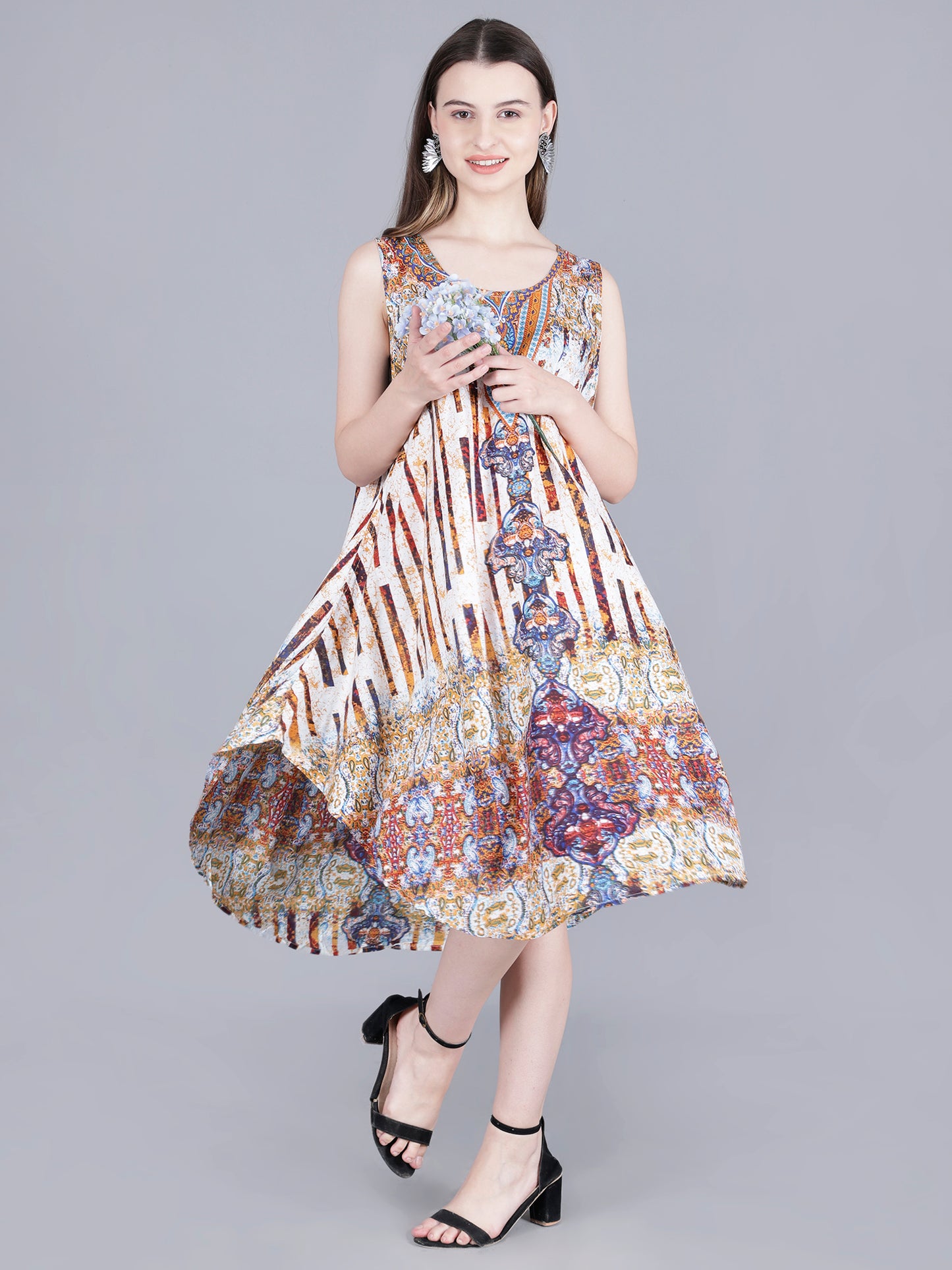 Printed Midi Dress