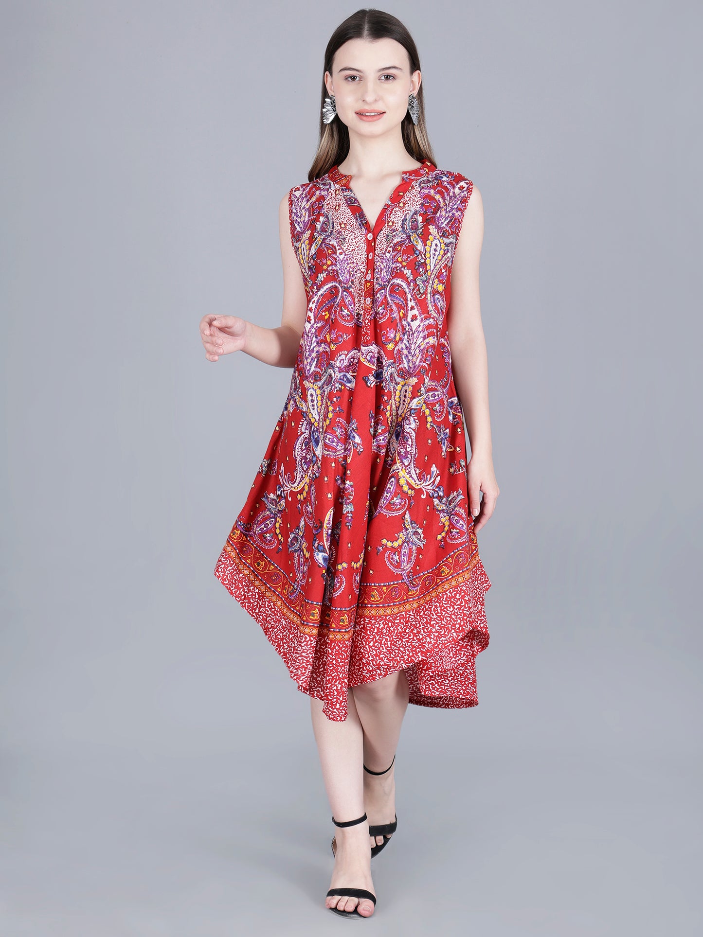 Printed Midi Dress