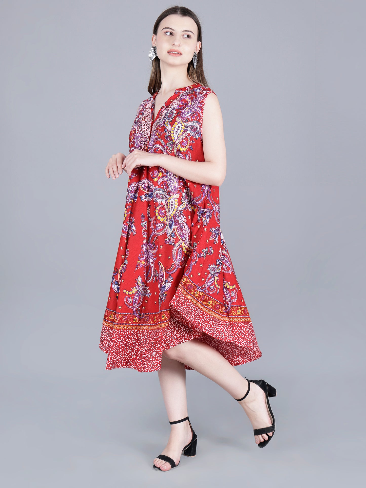 Printed Midi Dress