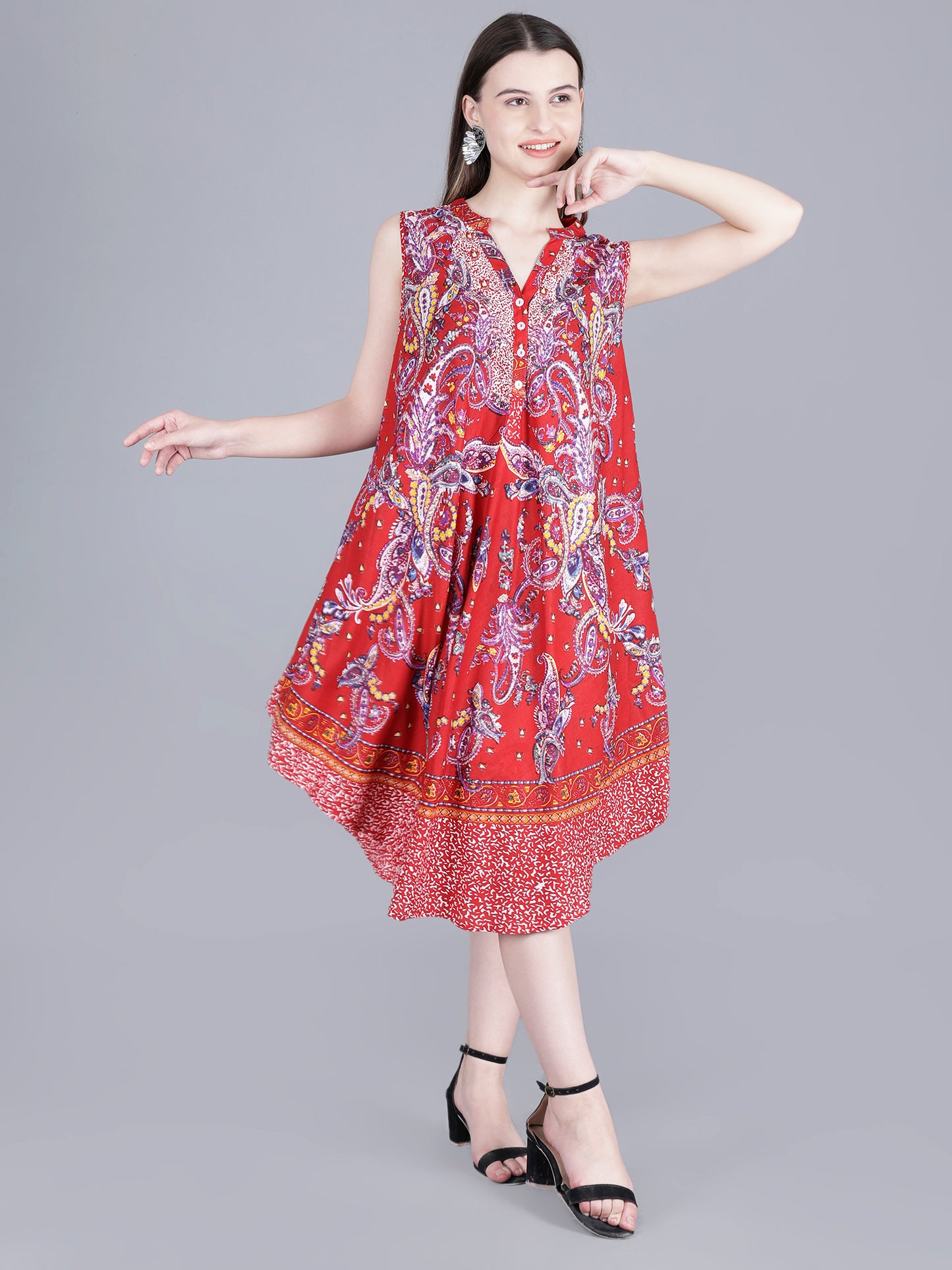 Printed Midi Dress