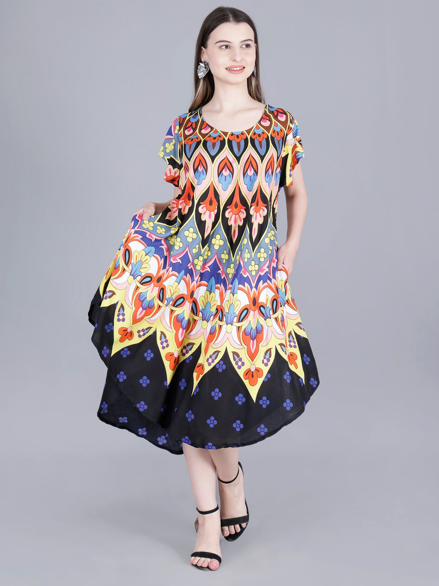 Printed Midi Dress