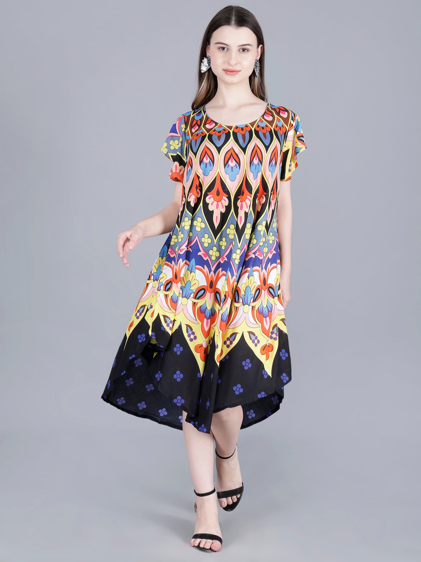 Printed Midi Dress