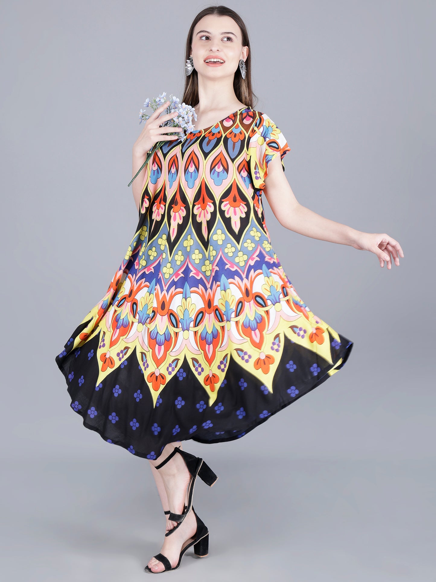 Printed Midi Dress