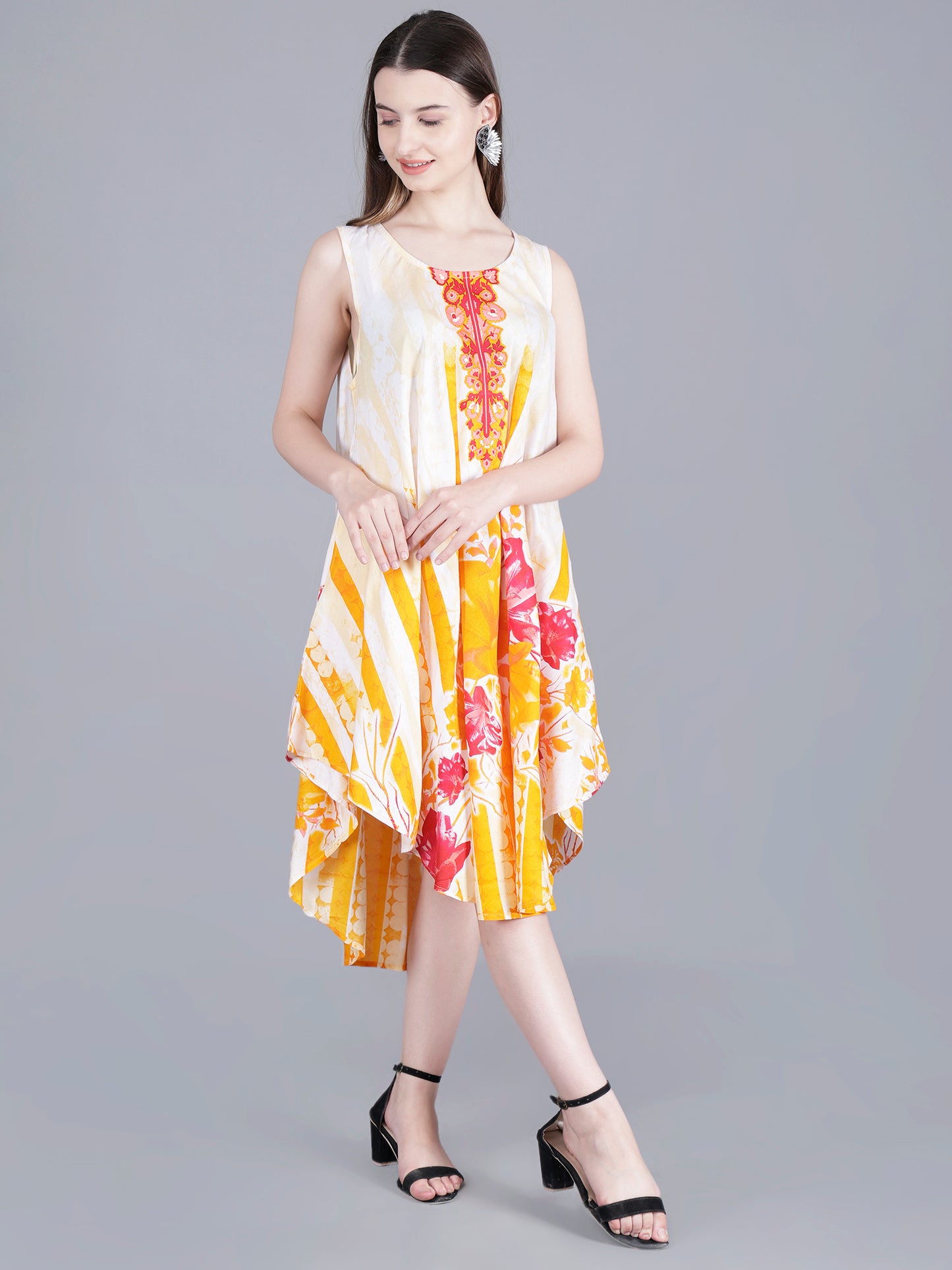 Vestido midi estampado