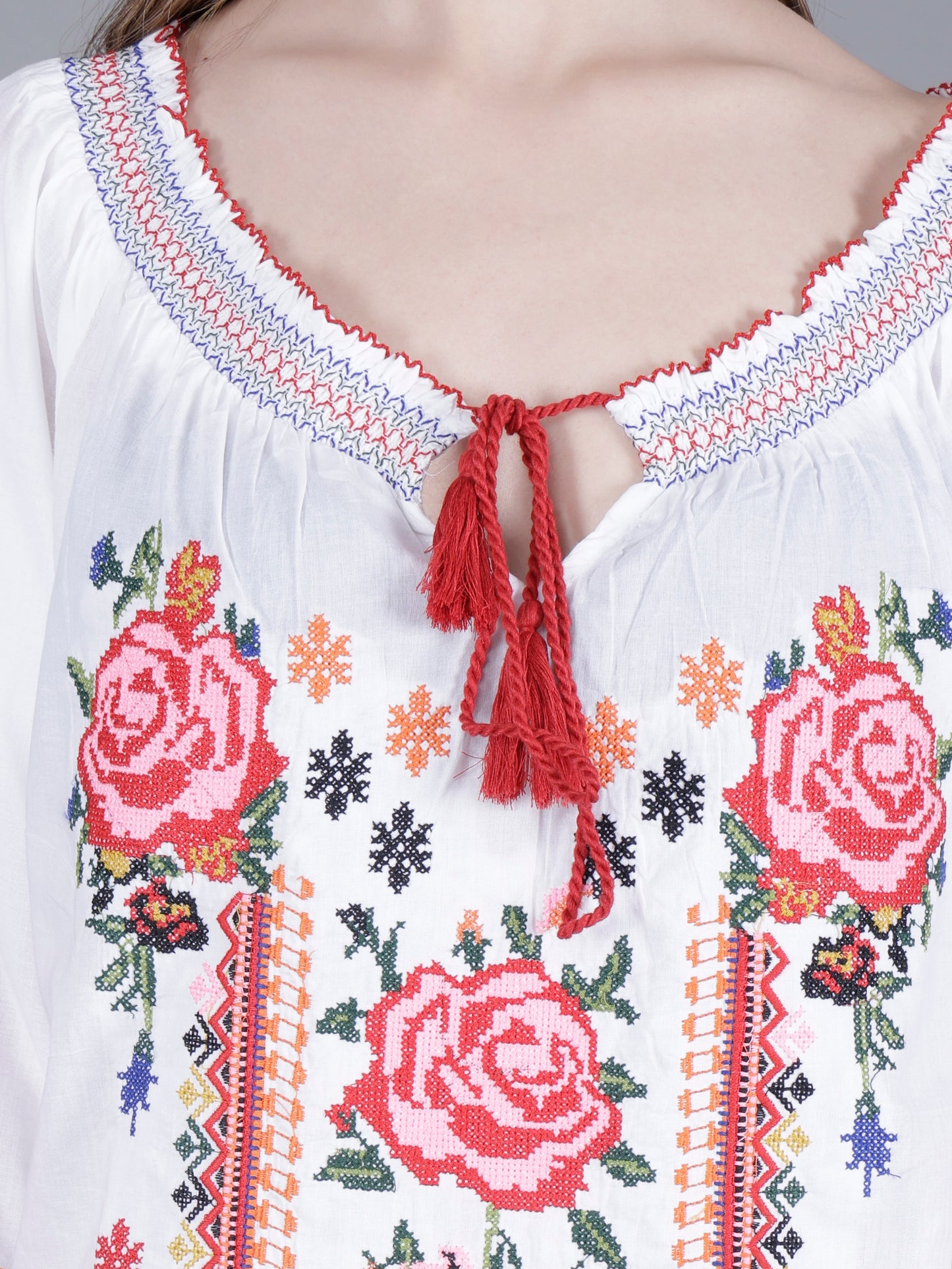 Floral Embroidery Midi Dress