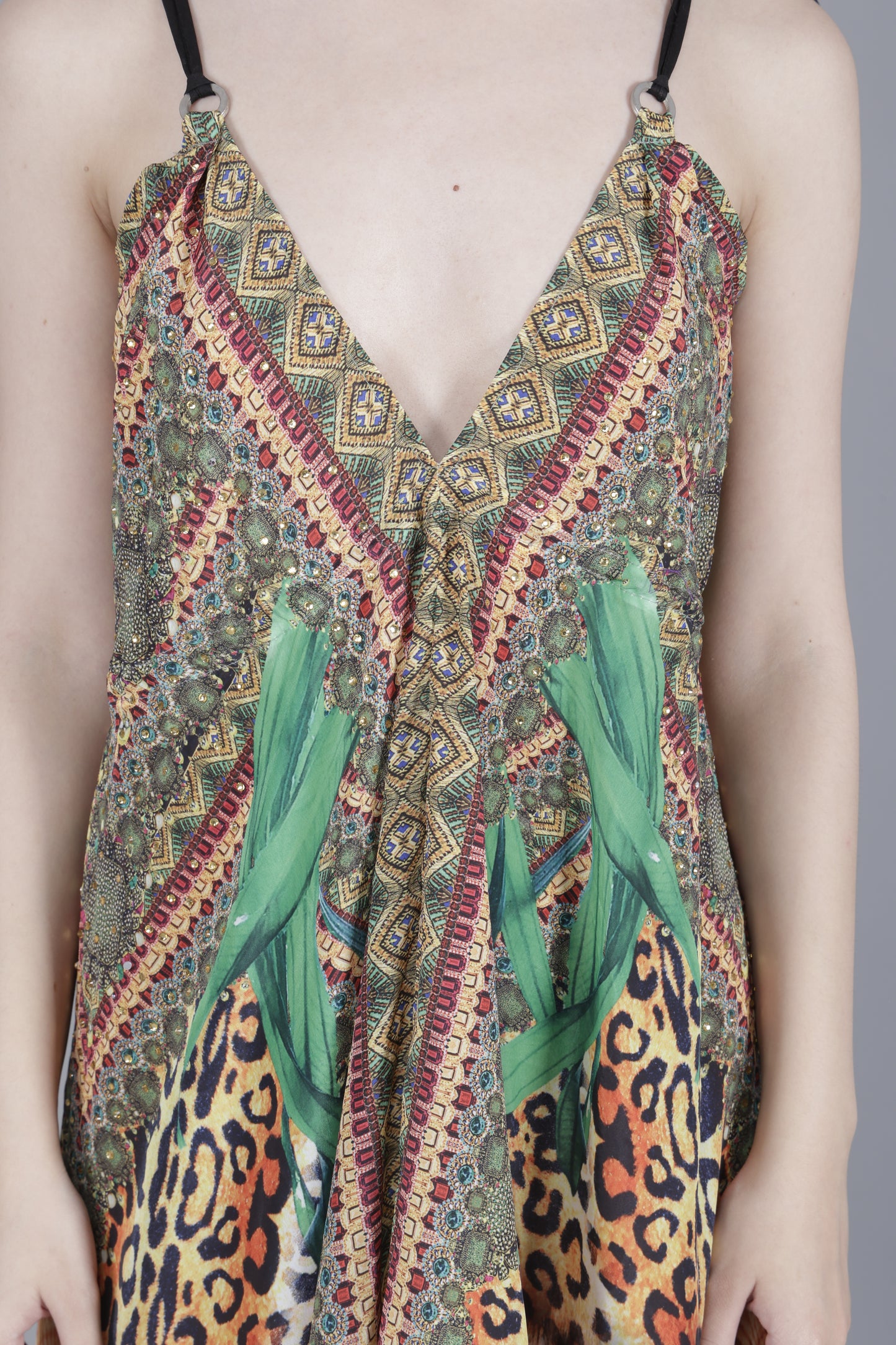 Printed Backless Long Dress