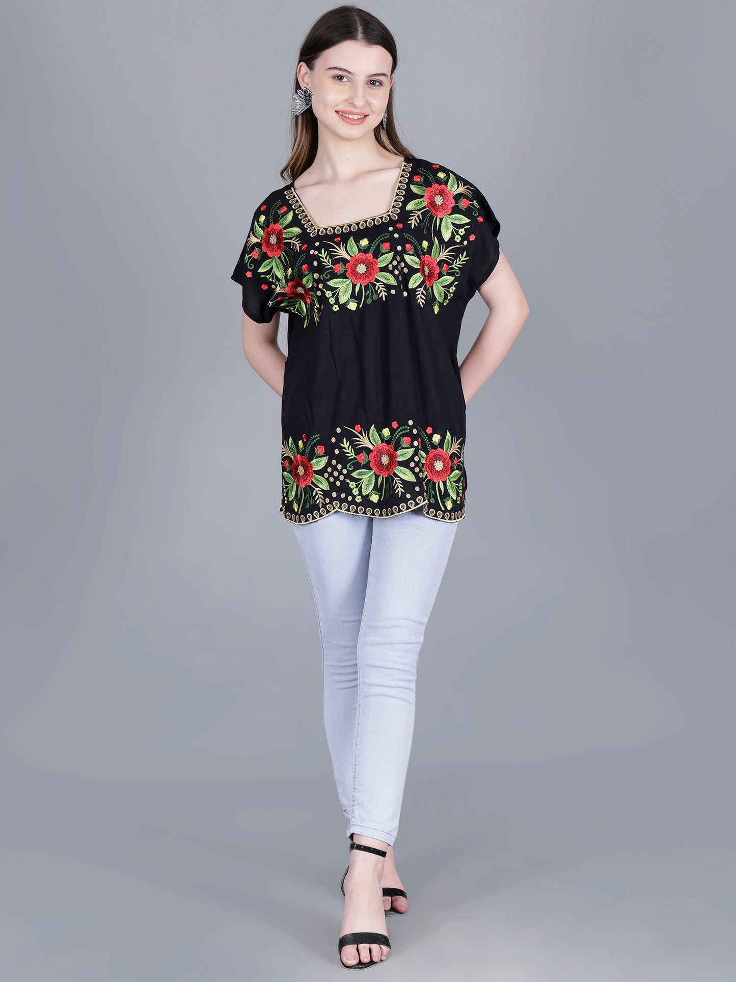 Floral Embroidery Top