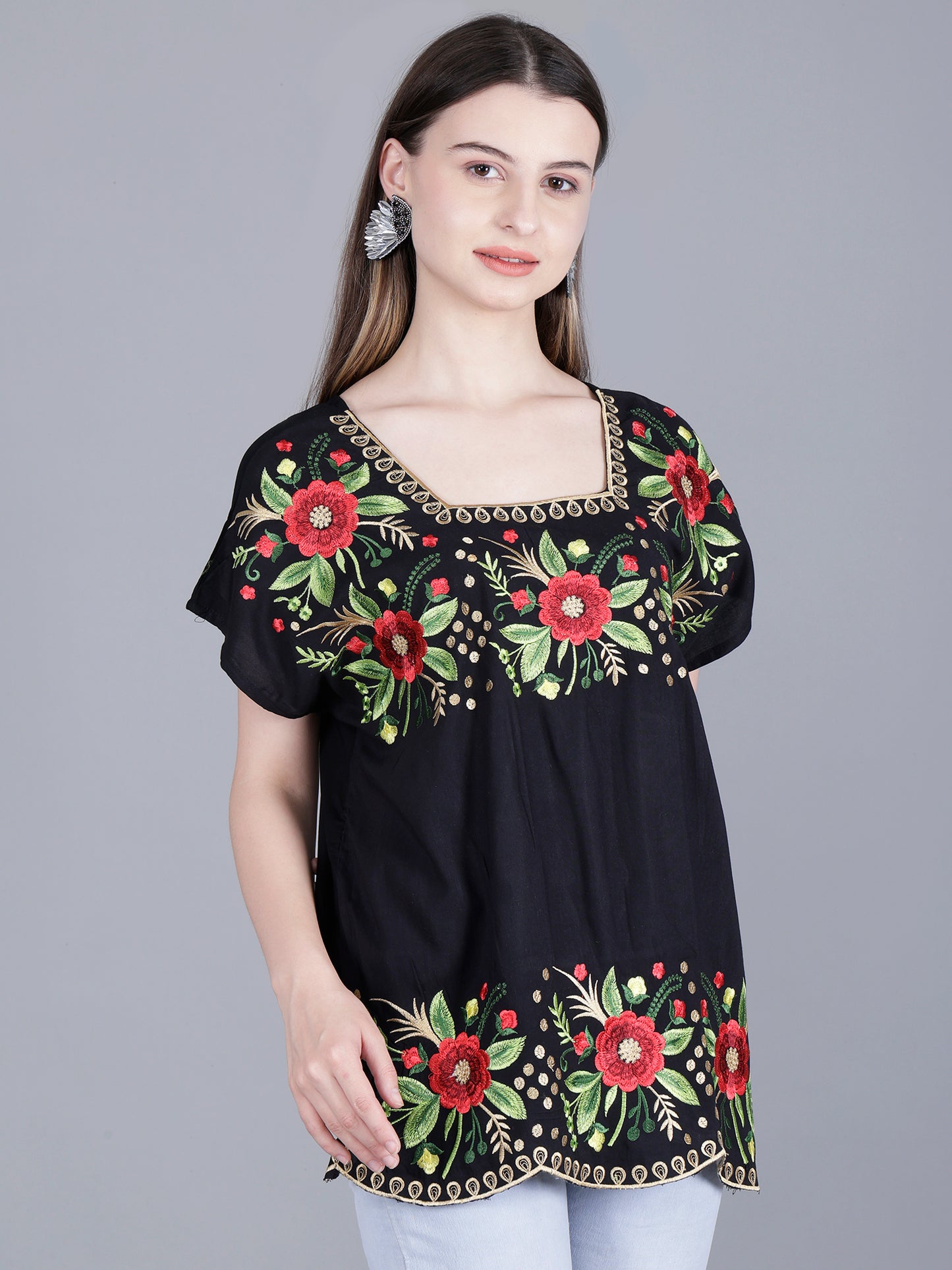 Floral Embroidery Top