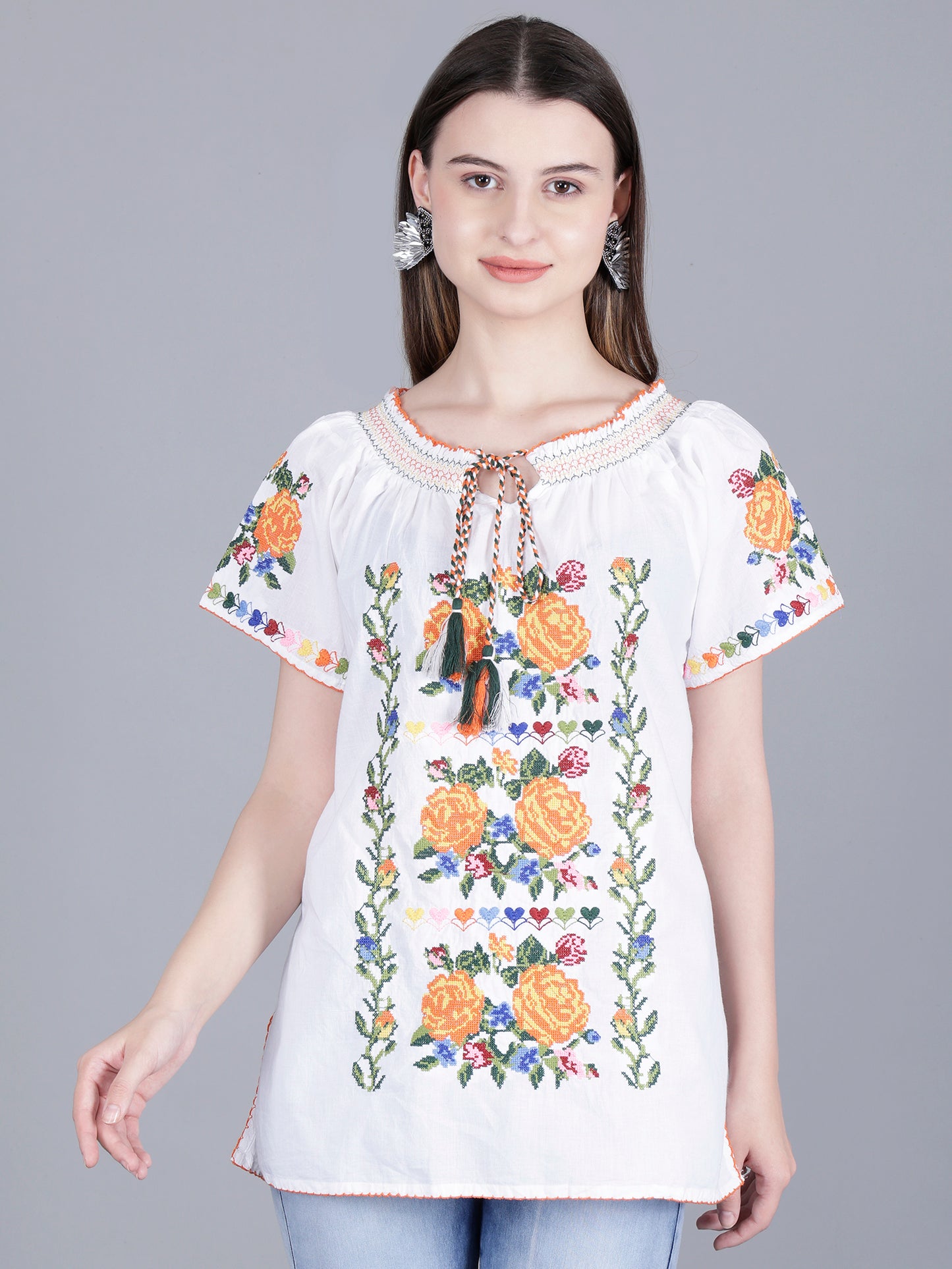 Floral Embroidery Top