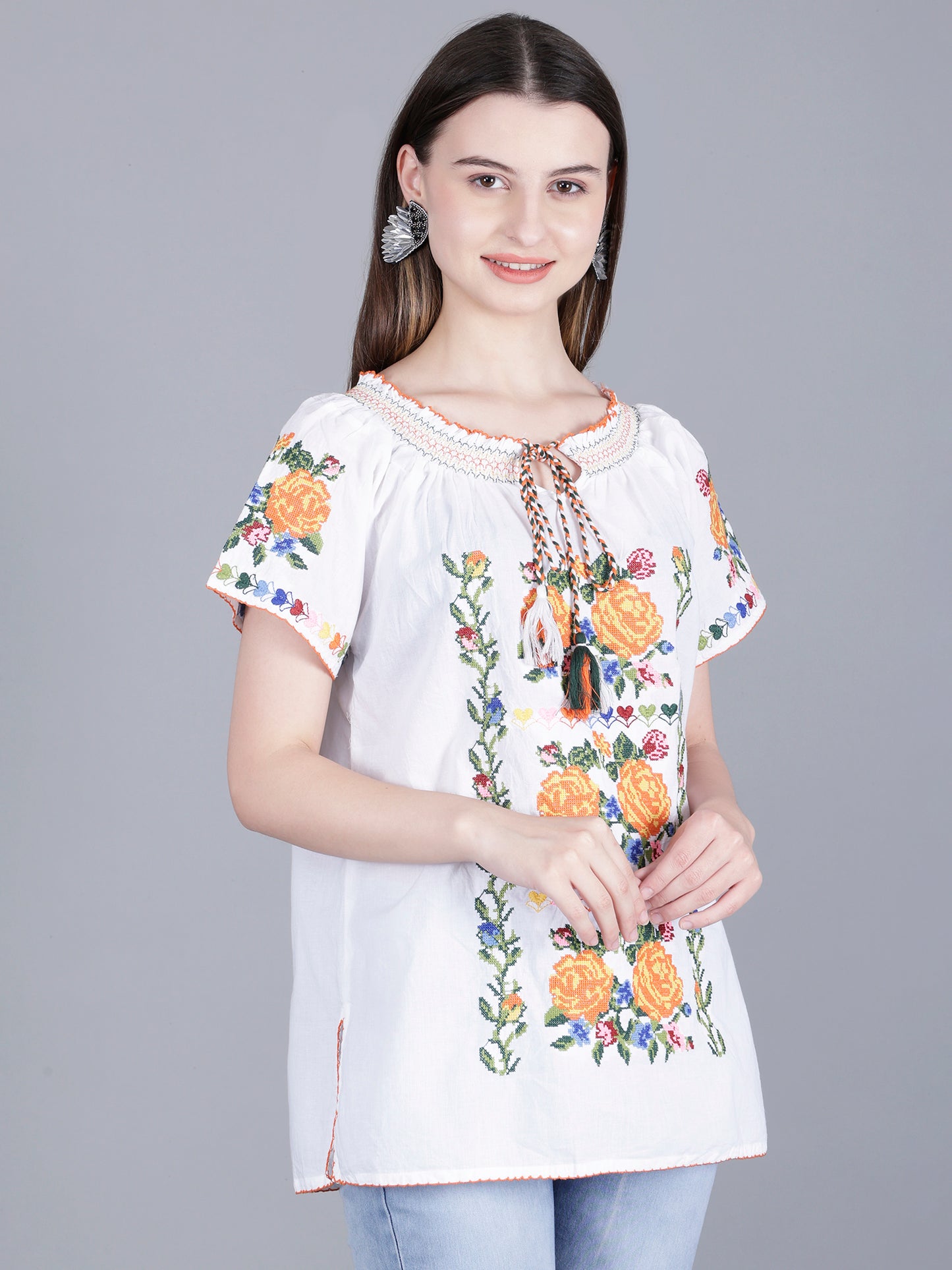Floral Embroidery Top