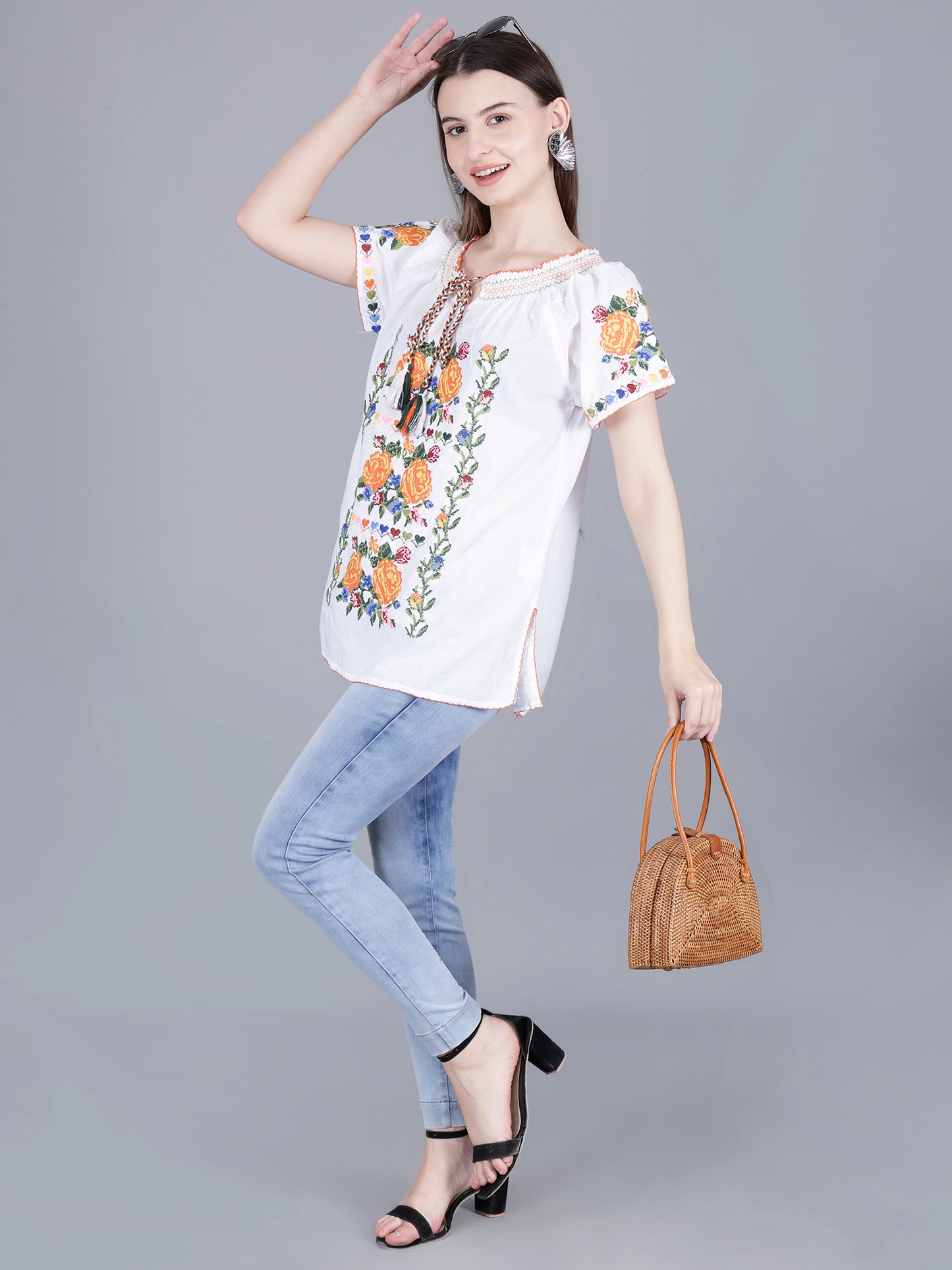 Floral Embroidery Top