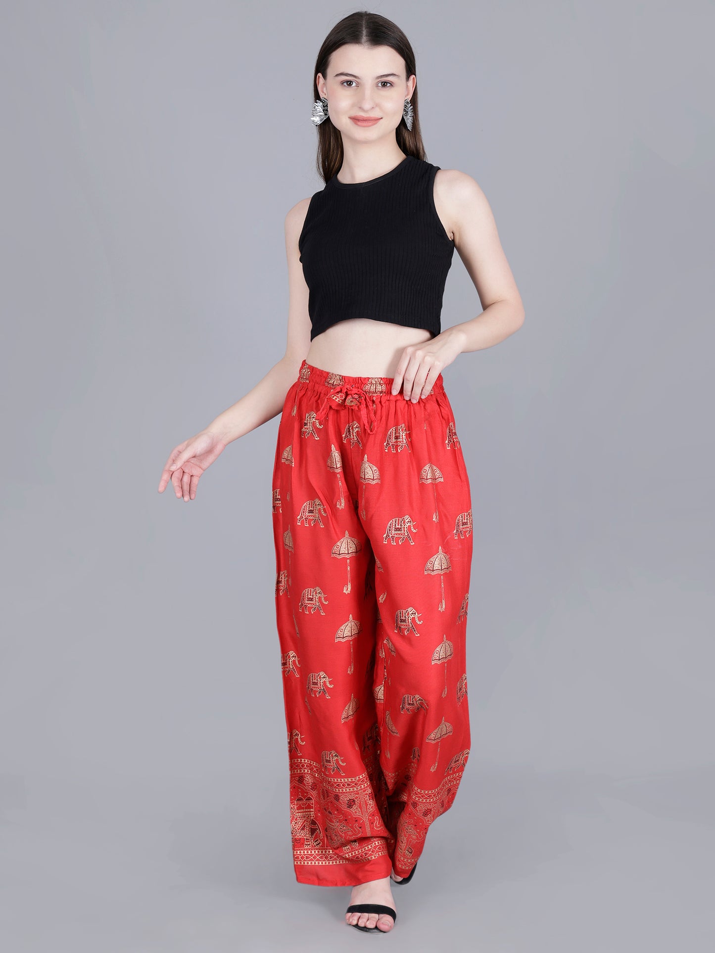 Straight Fit Printed Pants