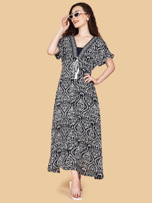 Midnight Paisley Dress