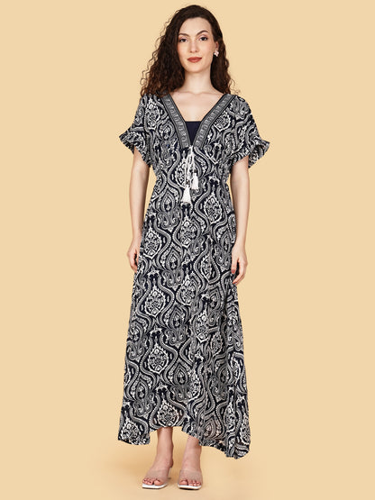 Midnight Paisley Dress