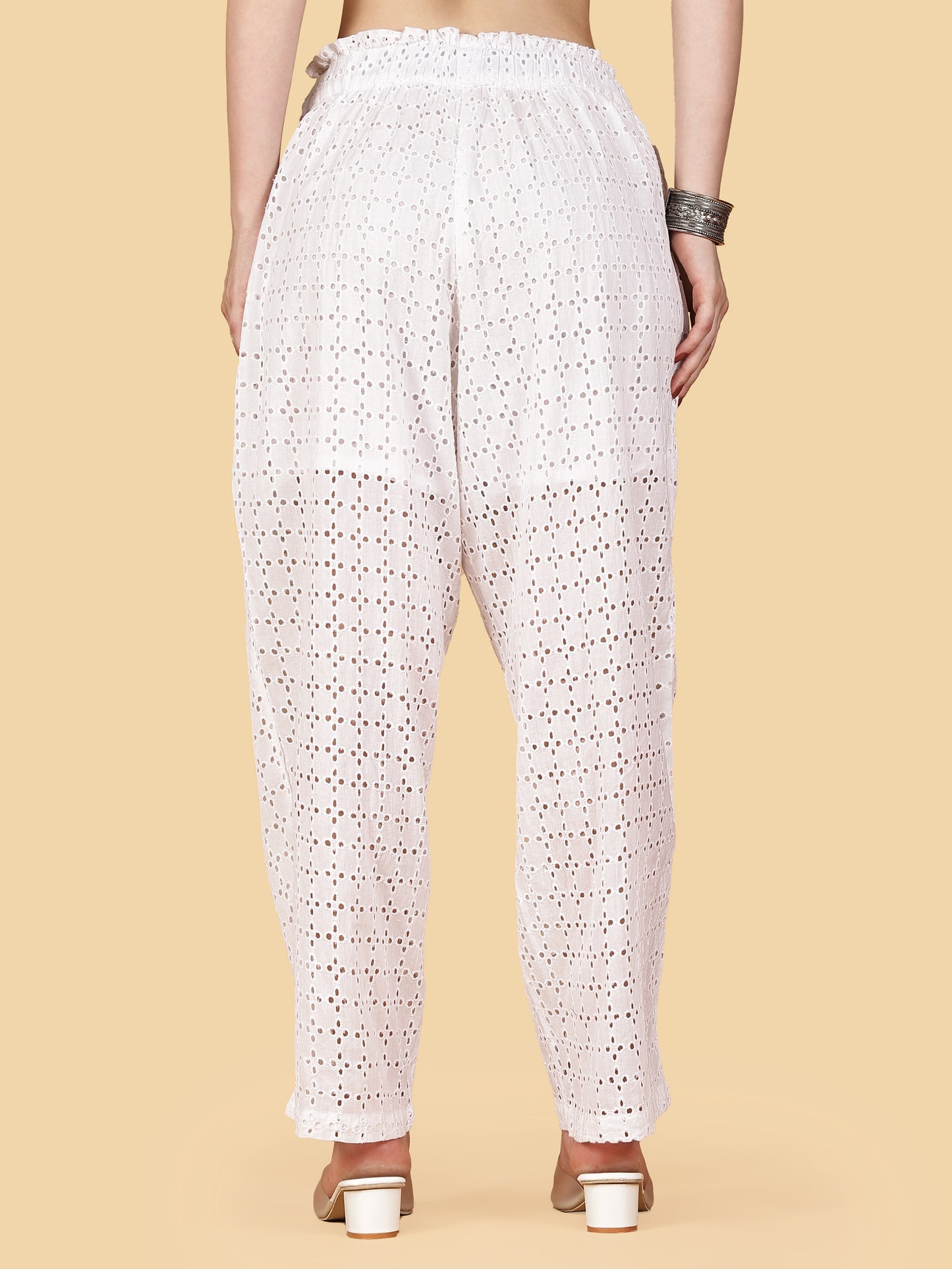 White Aura Schiffili Bottoms