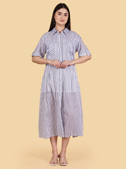 Resort Stripe Shirt Dress