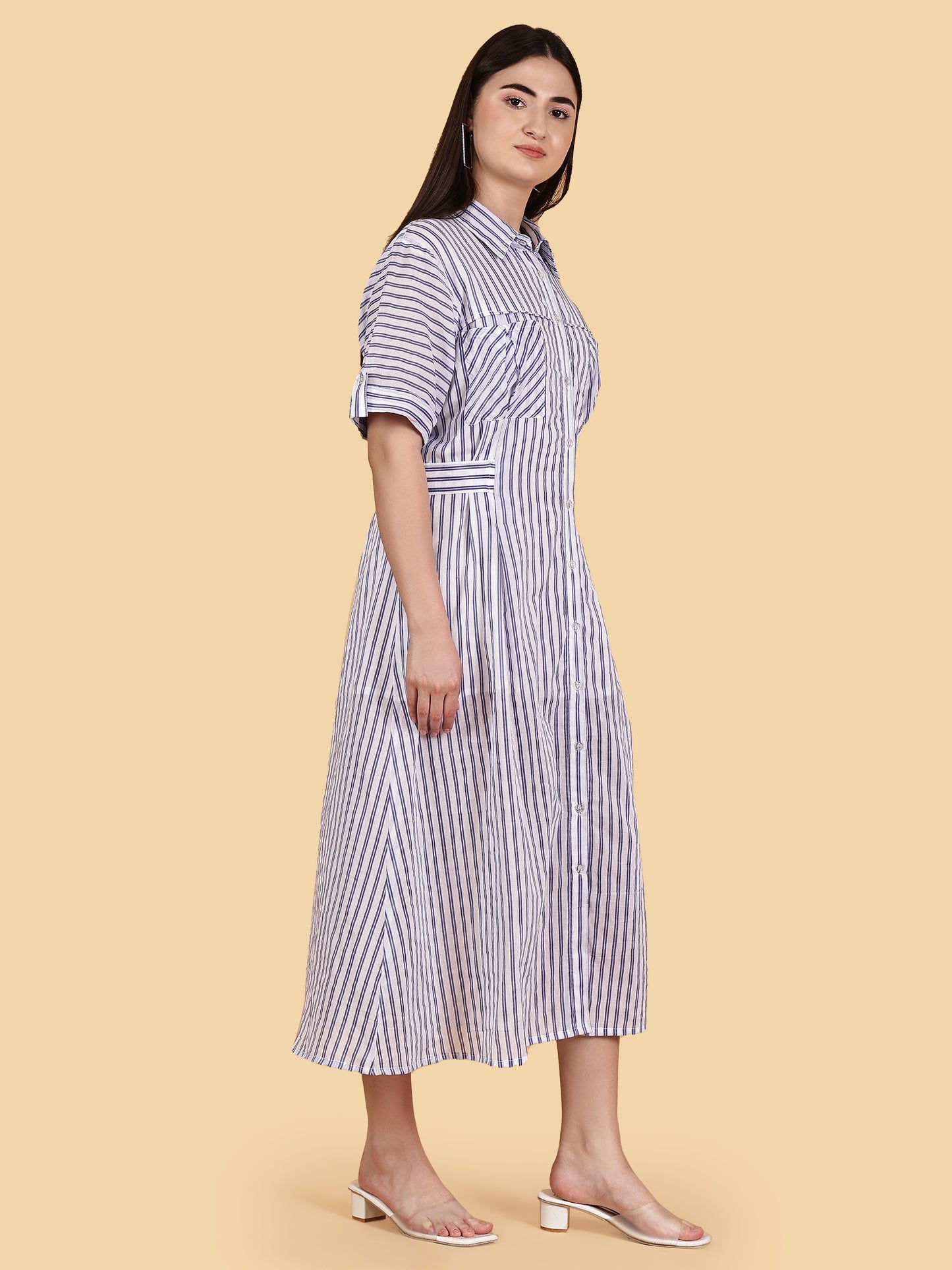 Resort Stripe Shirt Dress