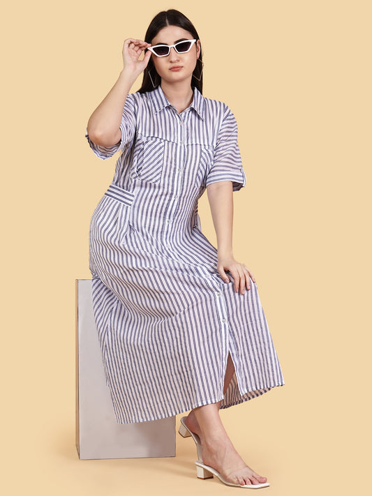 Resort Stripe Shirt Dress