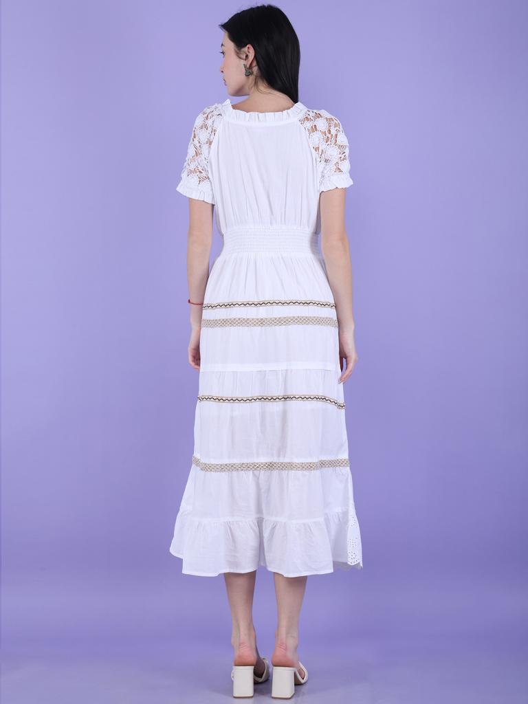 White Ankle Length Dress